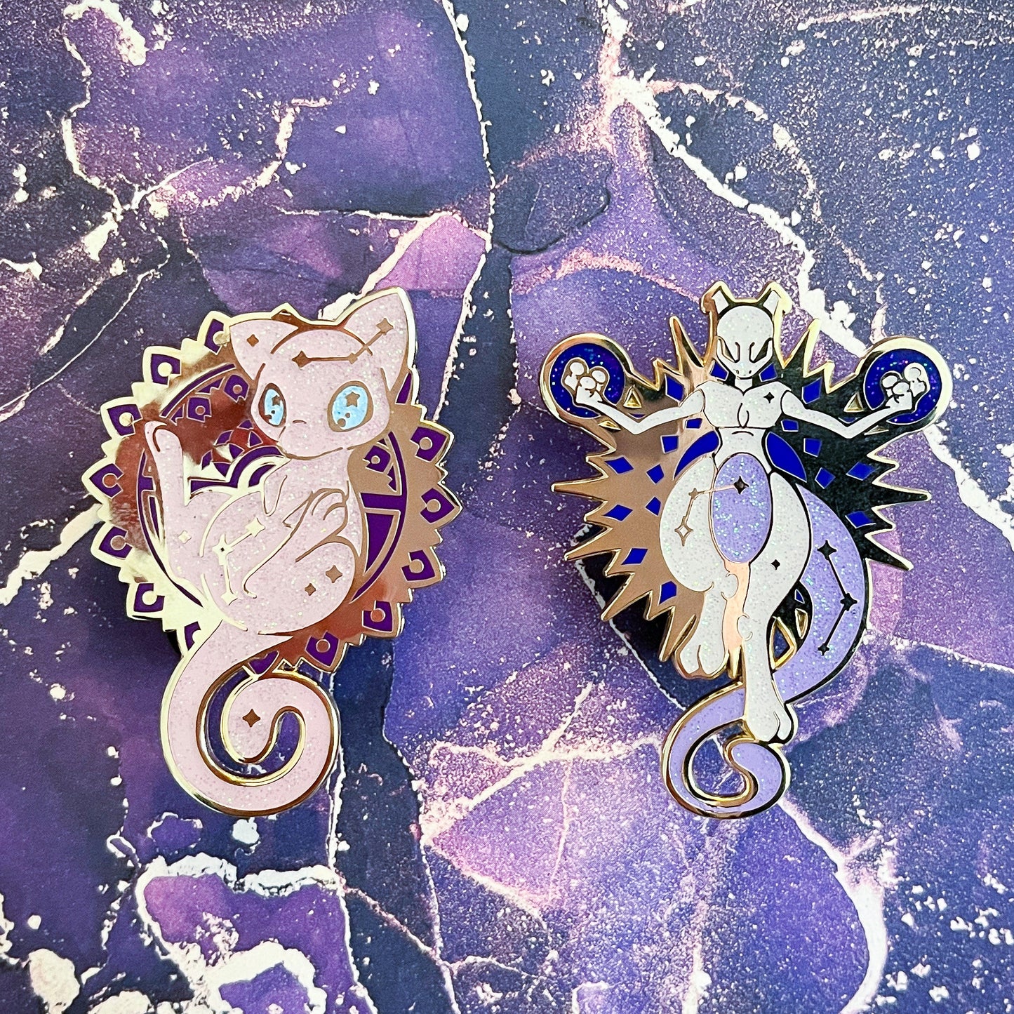 Psychic Cats - 55mm tall Enamel Pins