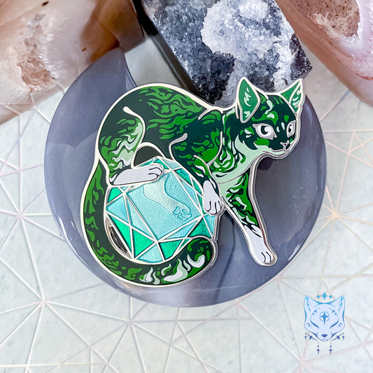 Emerald Cat - May Birthstone Pin