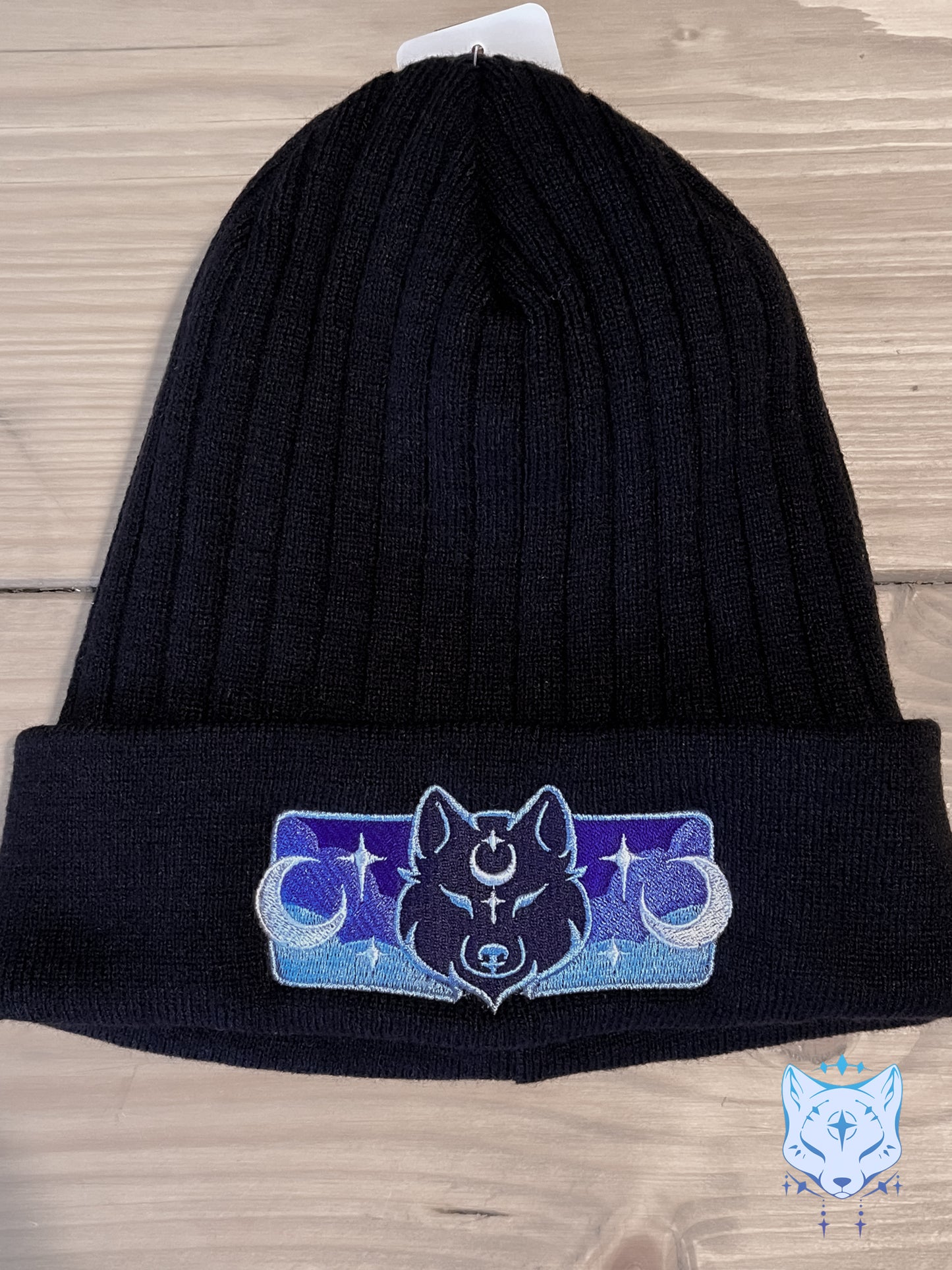 Lunar Wolf Embroidered Beanie