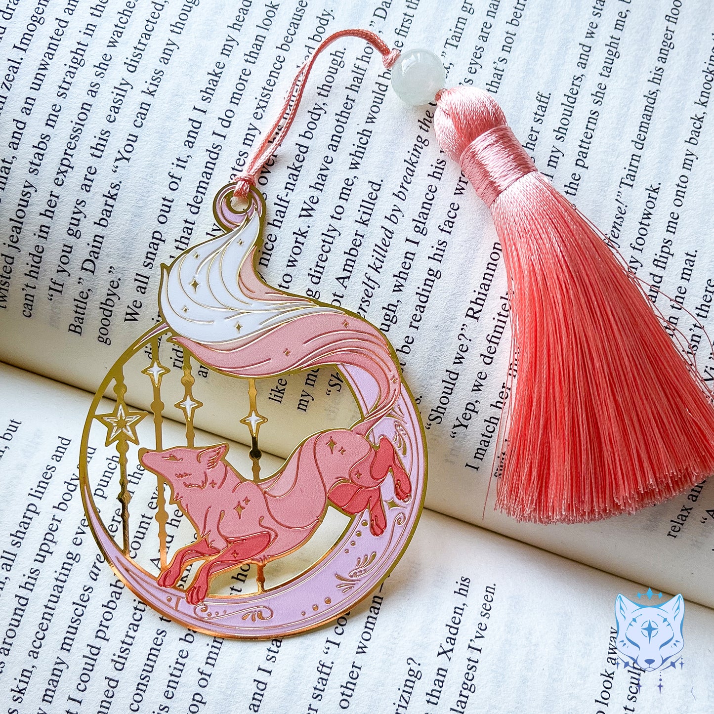 Circle Fox Bookmark | Peach