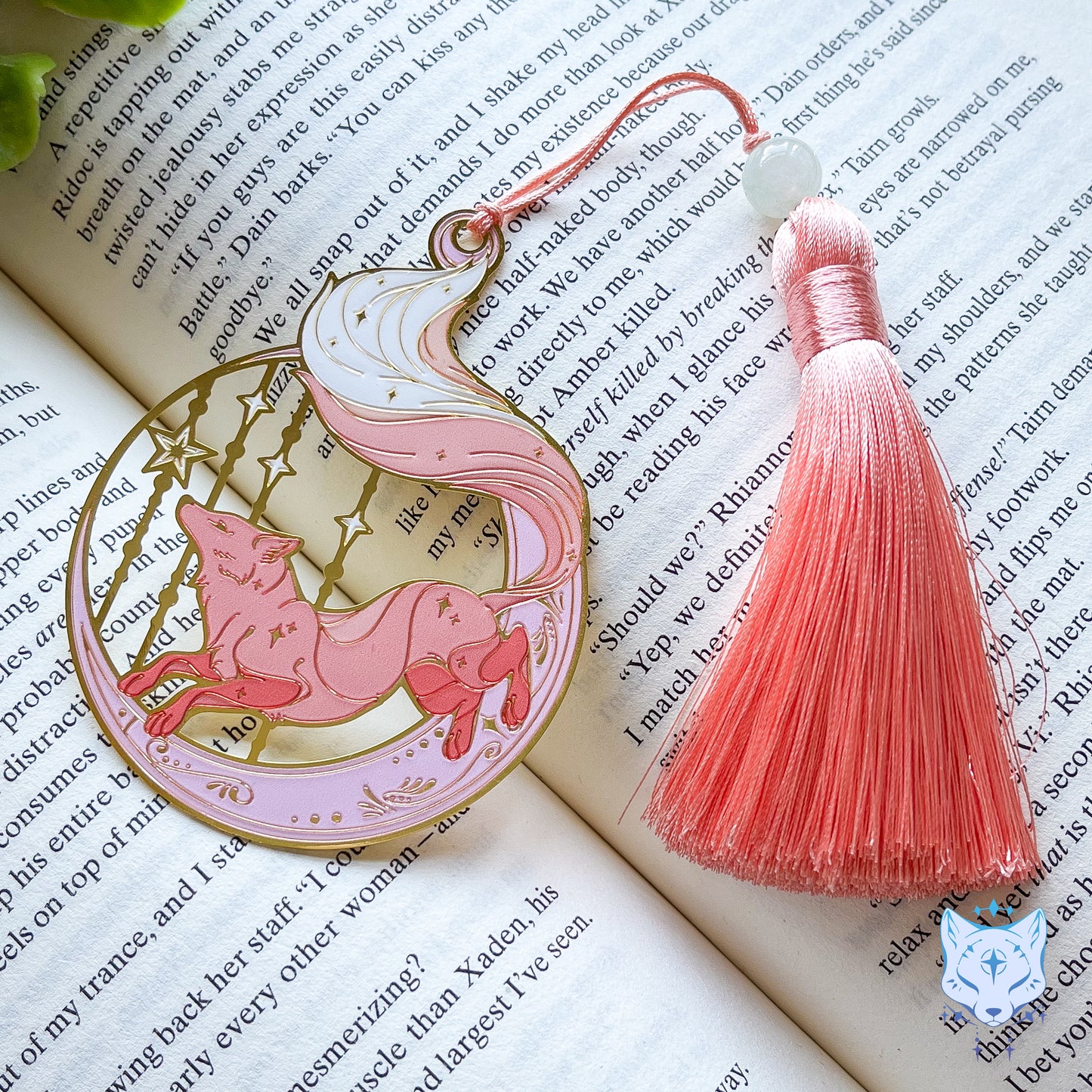 Circle Fox Bookmark | Peach