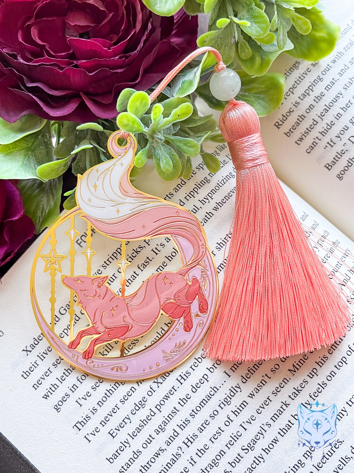 Circle Fox Bookmark | Peach