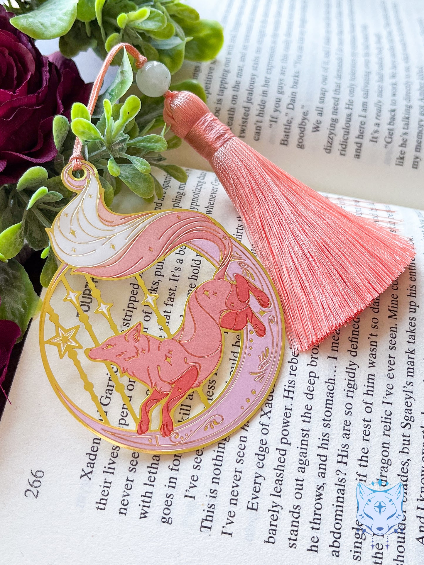 Circle Fox Bookmark | Peach