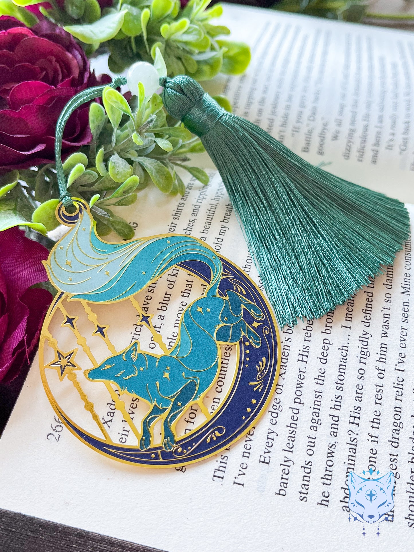 Circle Fox Bookmark | Teal