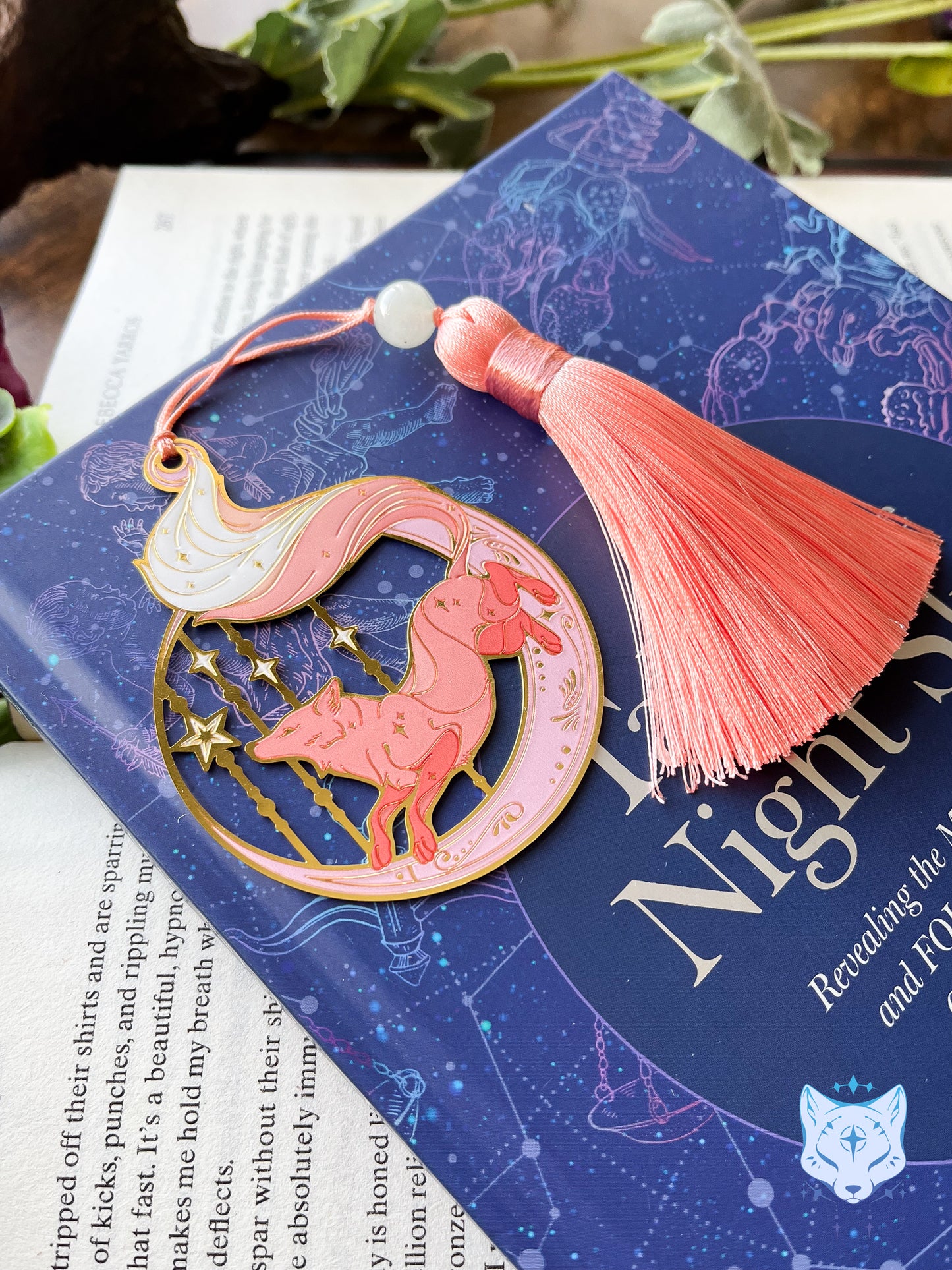 Circle Fox Bookmark | Peach