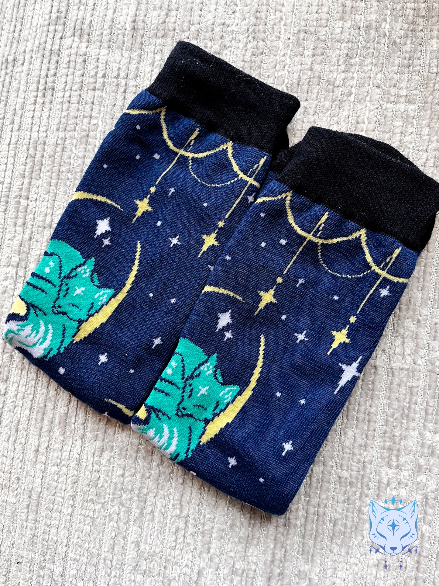 Sleeping Moon Fox Socks