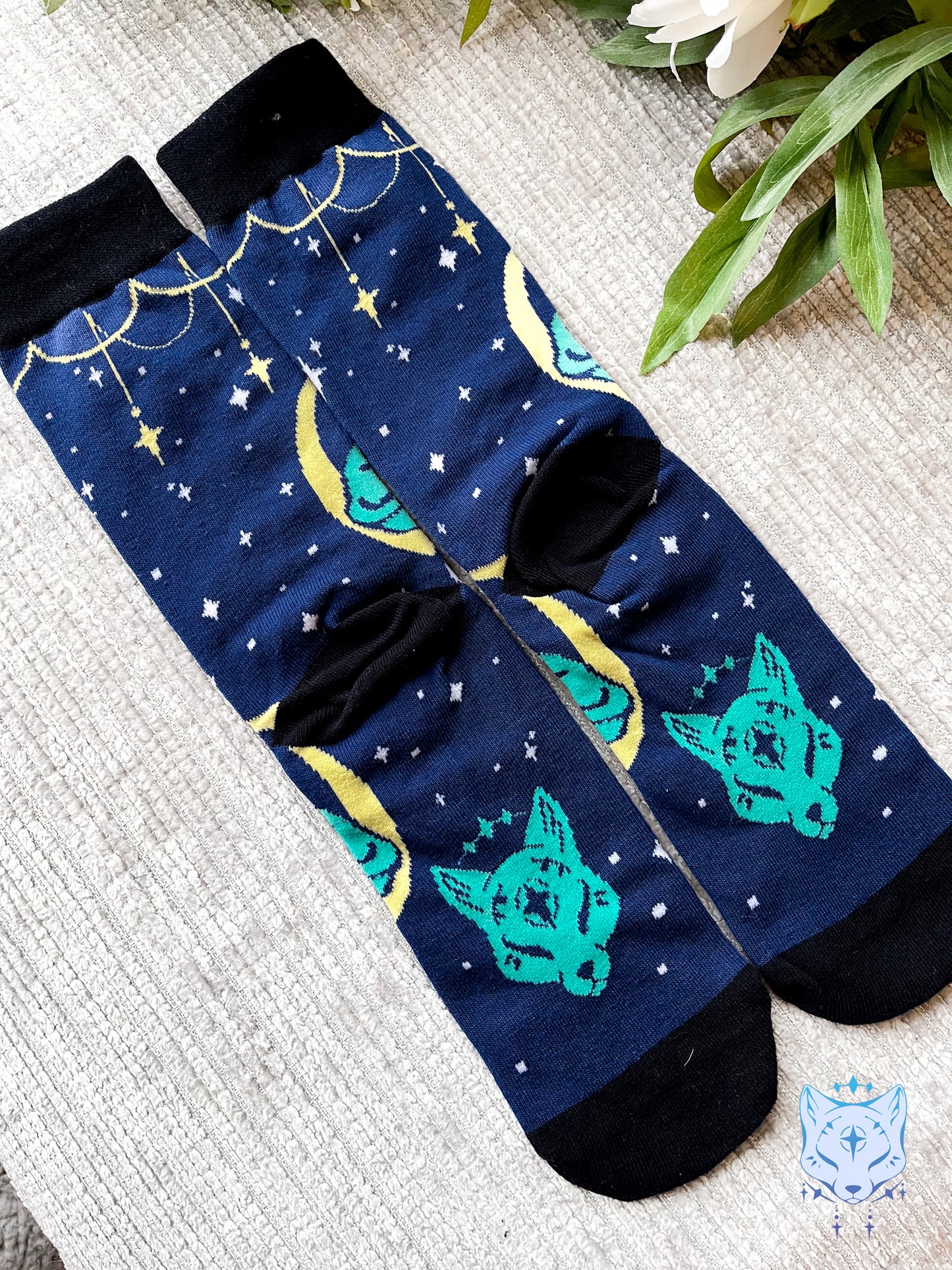 Sleeping Moon Fox Socks