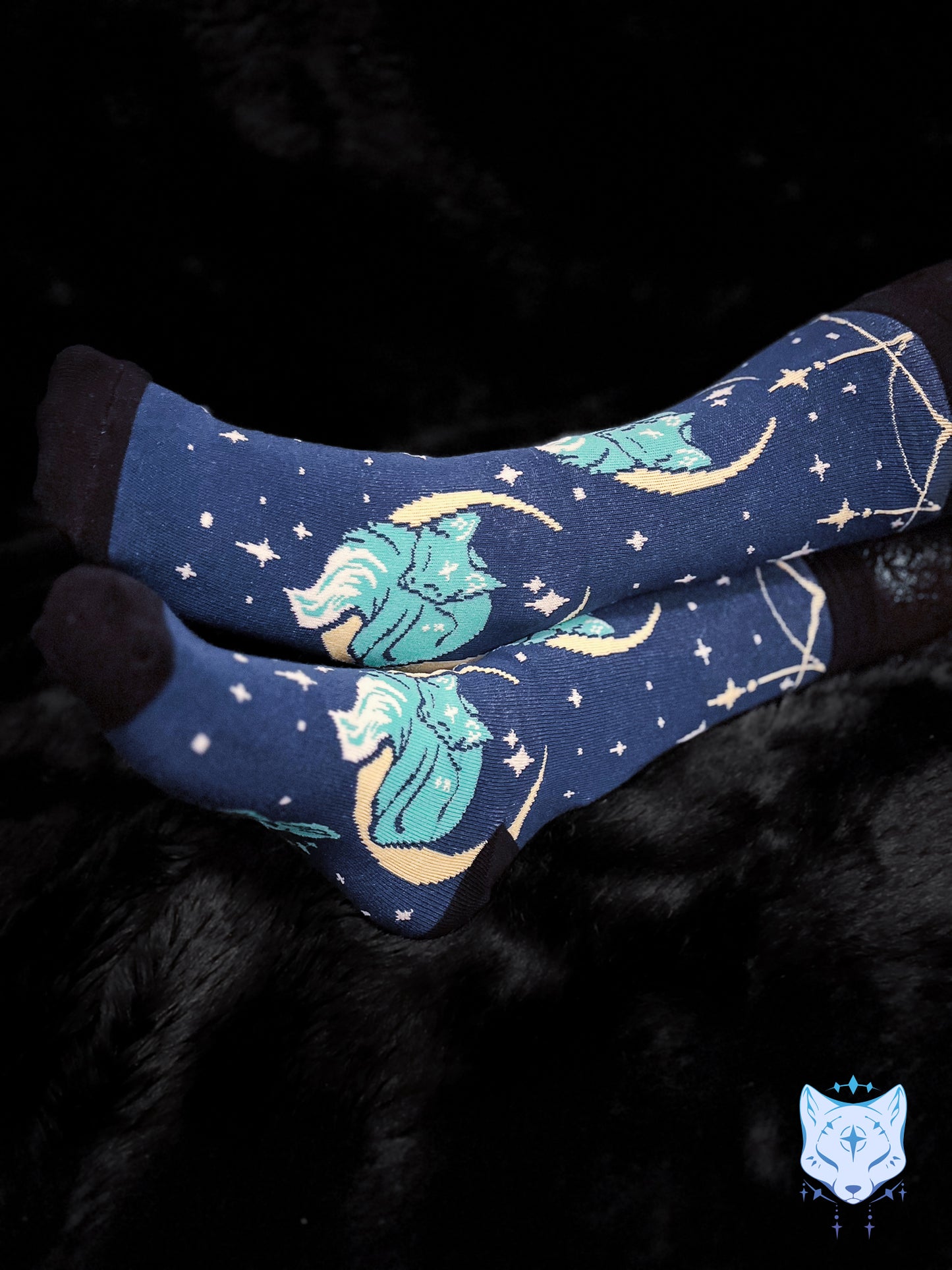 Sleeping Moon Fox Socks