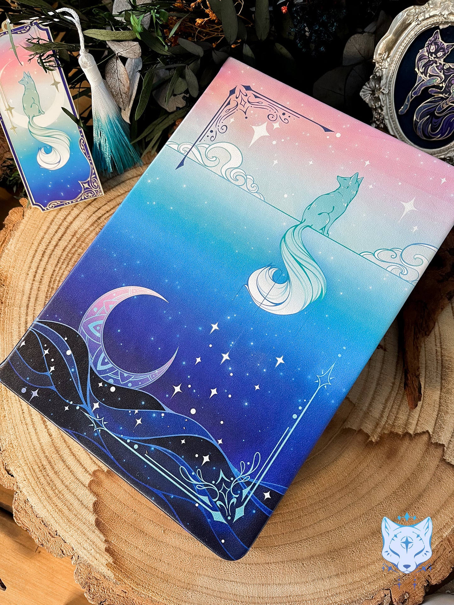 Celestial Fox Hardback PU Leather Notebook