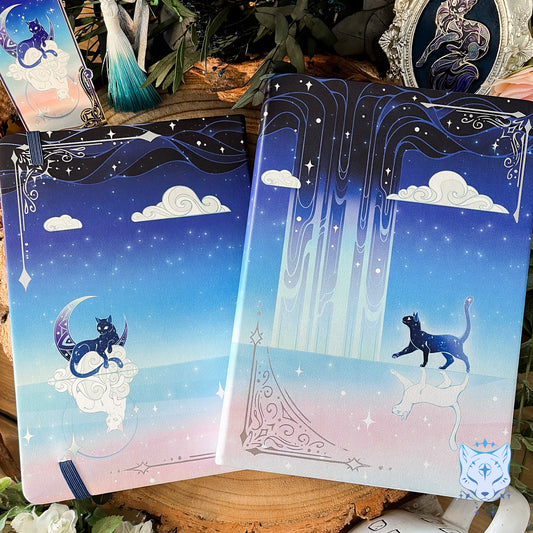 Celestial Cats - Hardback PU Leather Notebook