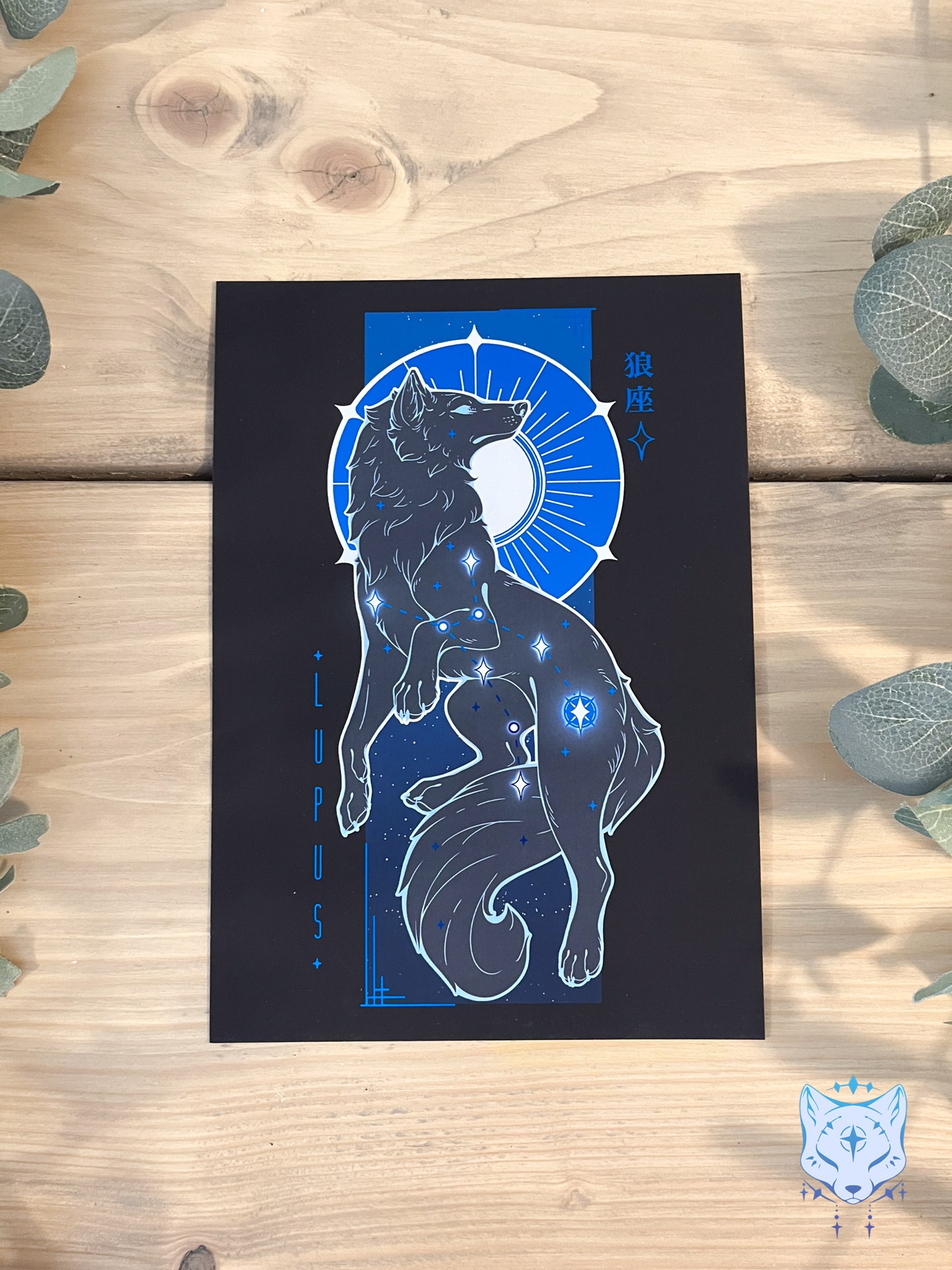 Lupus - A4 or A5 Blue Foil Print