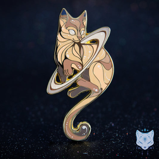 Saturn Cat Planet Pin