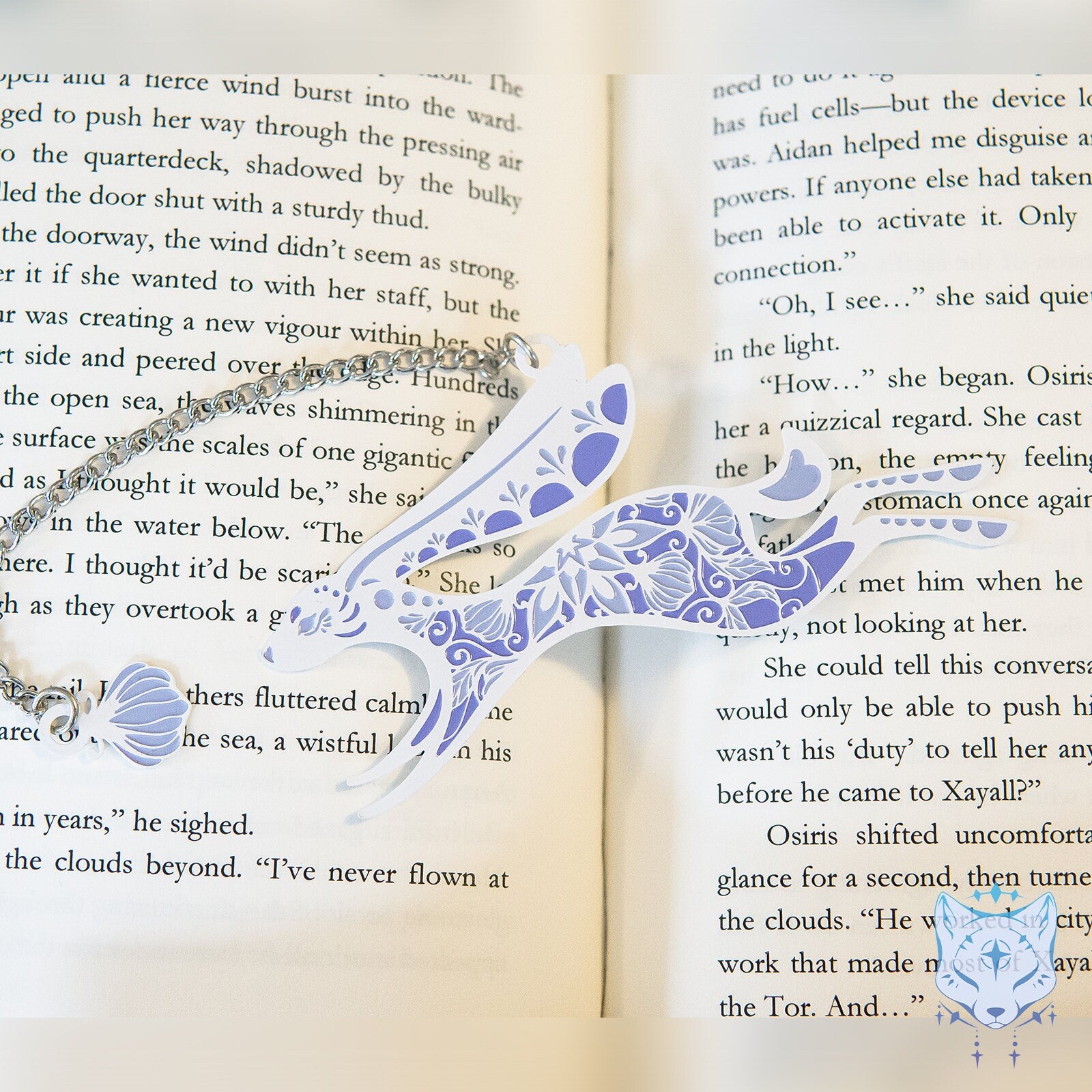 Floral Lavendar Rabbit Metal Bookmark