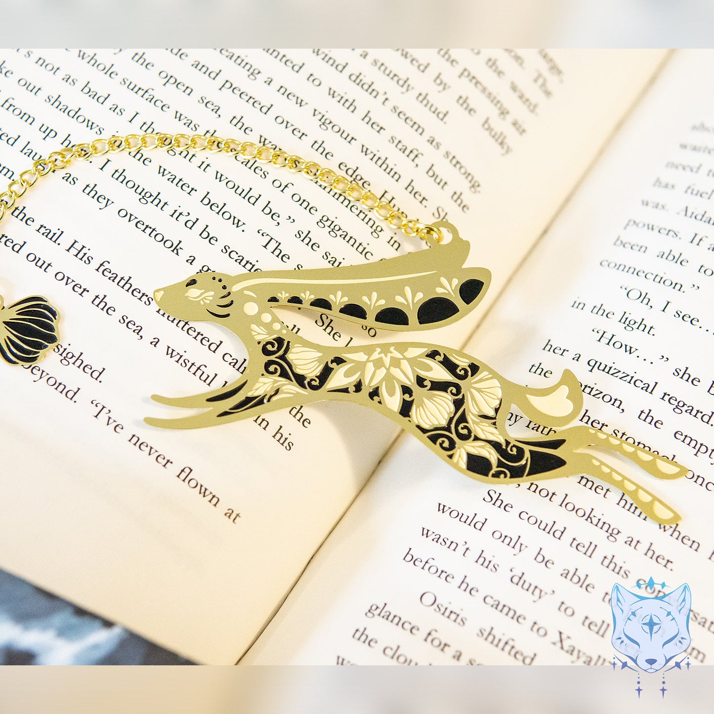 Floral Rabbit Metal Bookmark