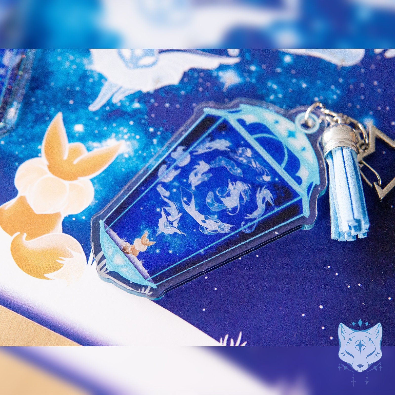 Eeveelution Galaxy Lantern Sided Keyring