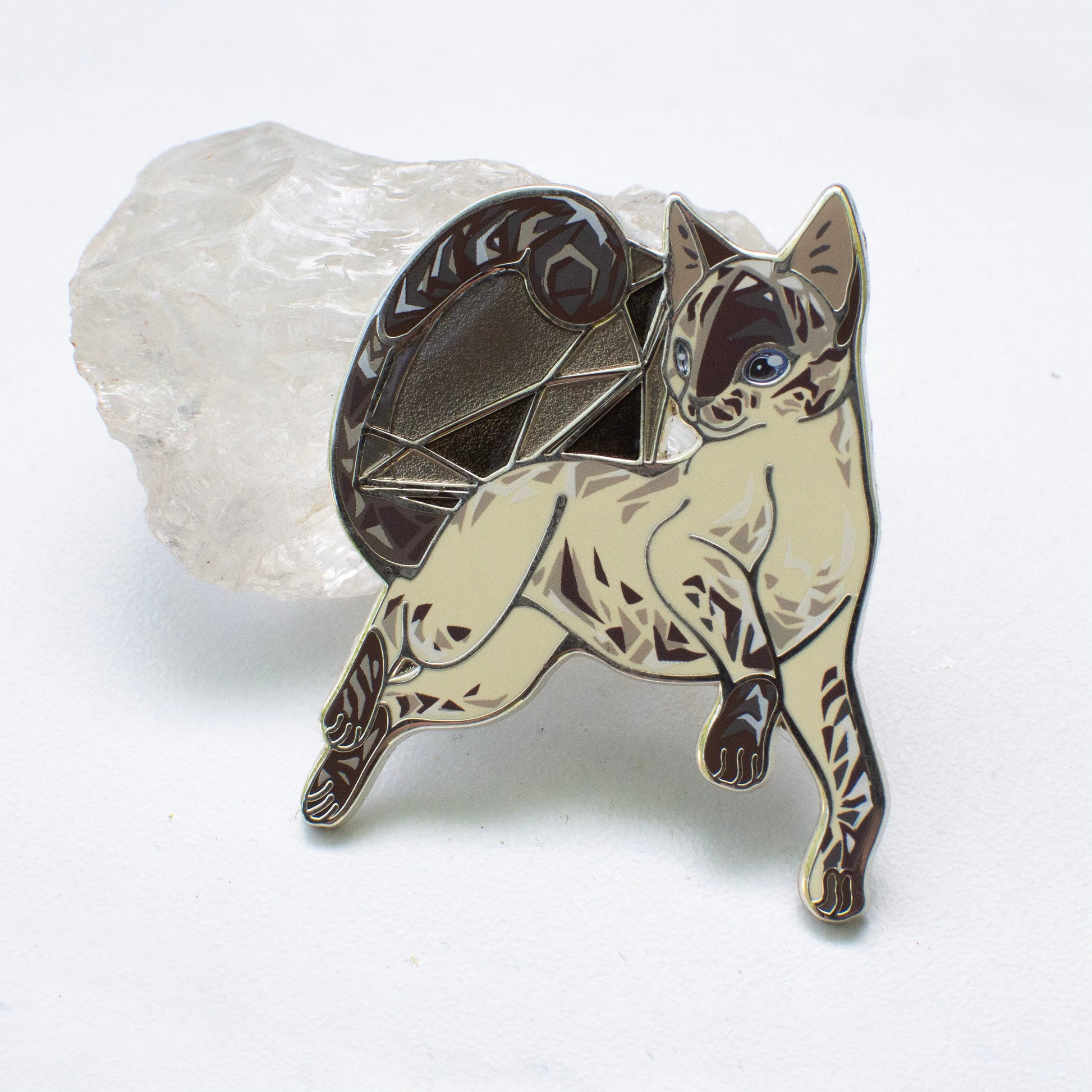 April Birthstone Pin - Diamond Cat Pin