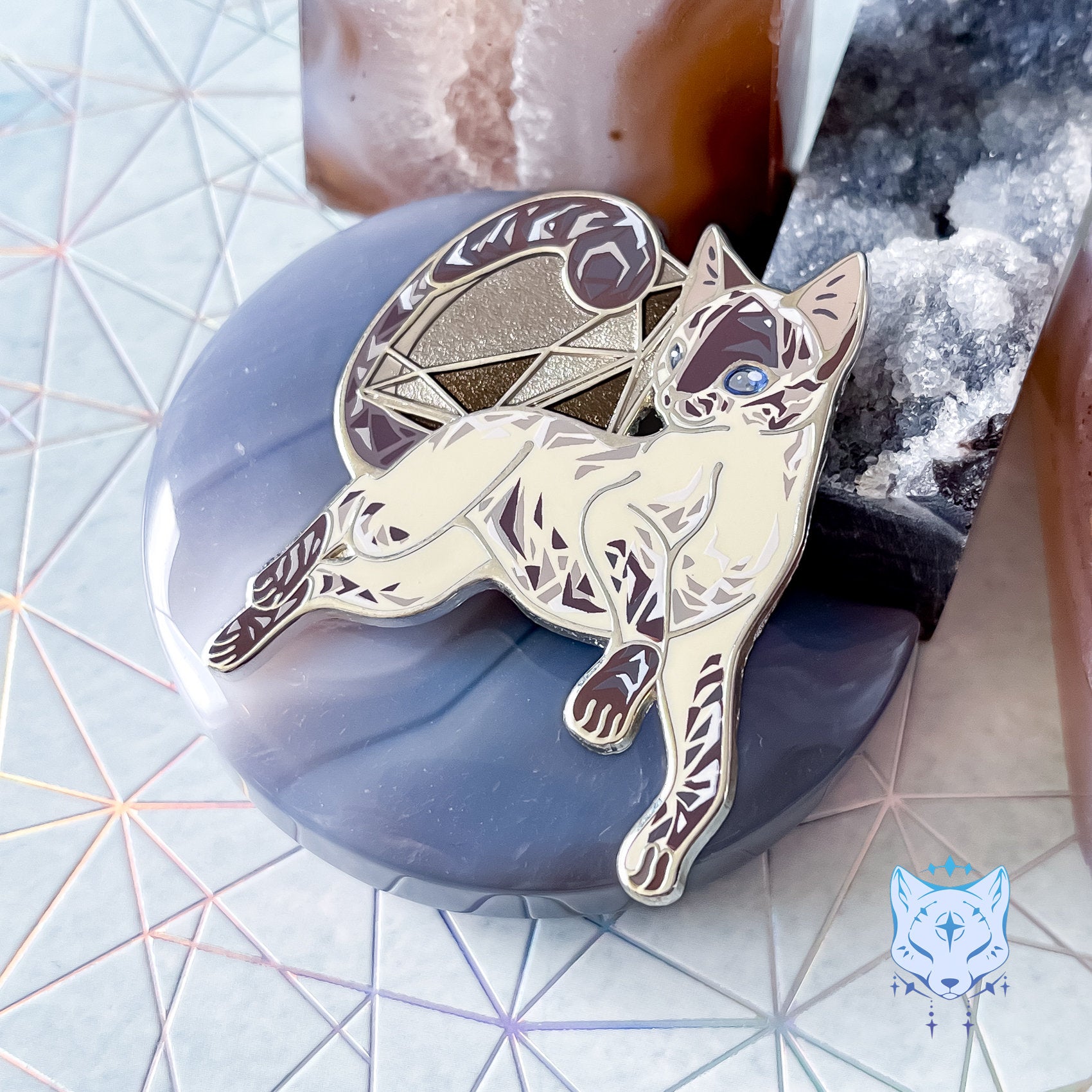 April Birthstone Pin - Diamond Cat Pin