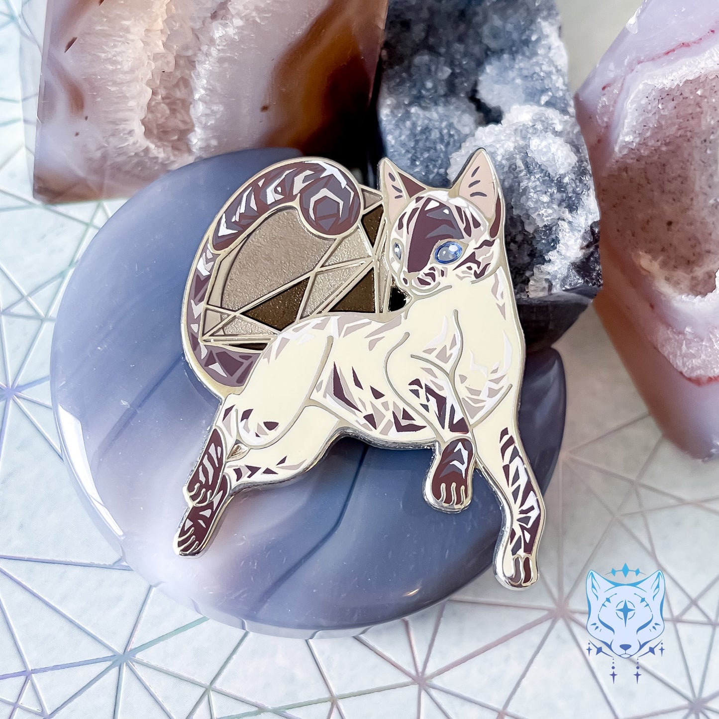 April Birthstone Pin - Diamond Cat Pin