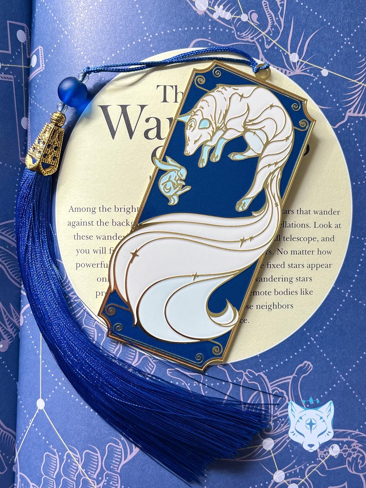 White Galaxy Fox Metal Bookmark - 11cmx5.2cm Metal Bookmark, Book Accessories, Book Lovers Gift