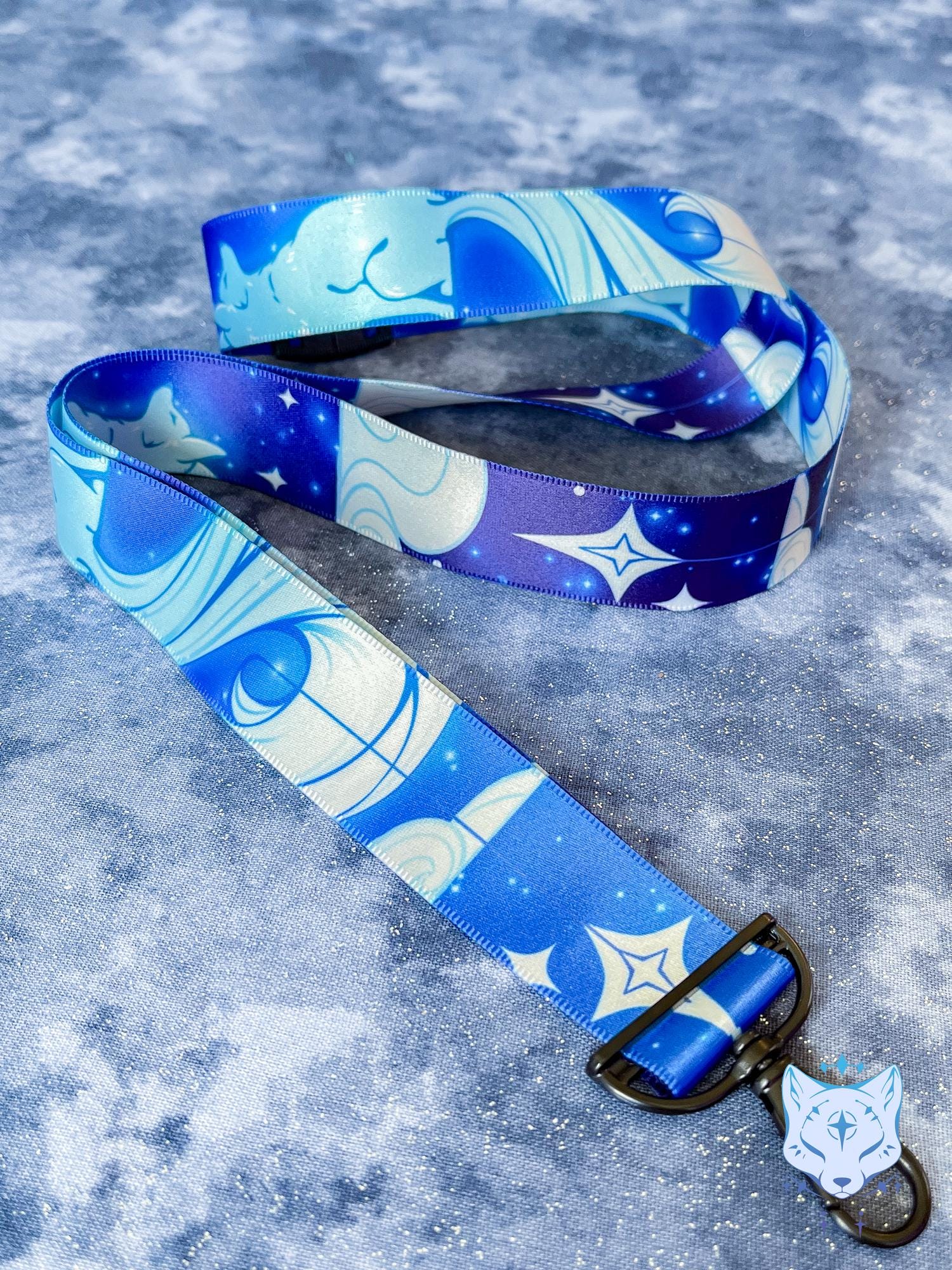 Celestial Fox | Lanyard made from eco recycled plastic | breakaway clasp |