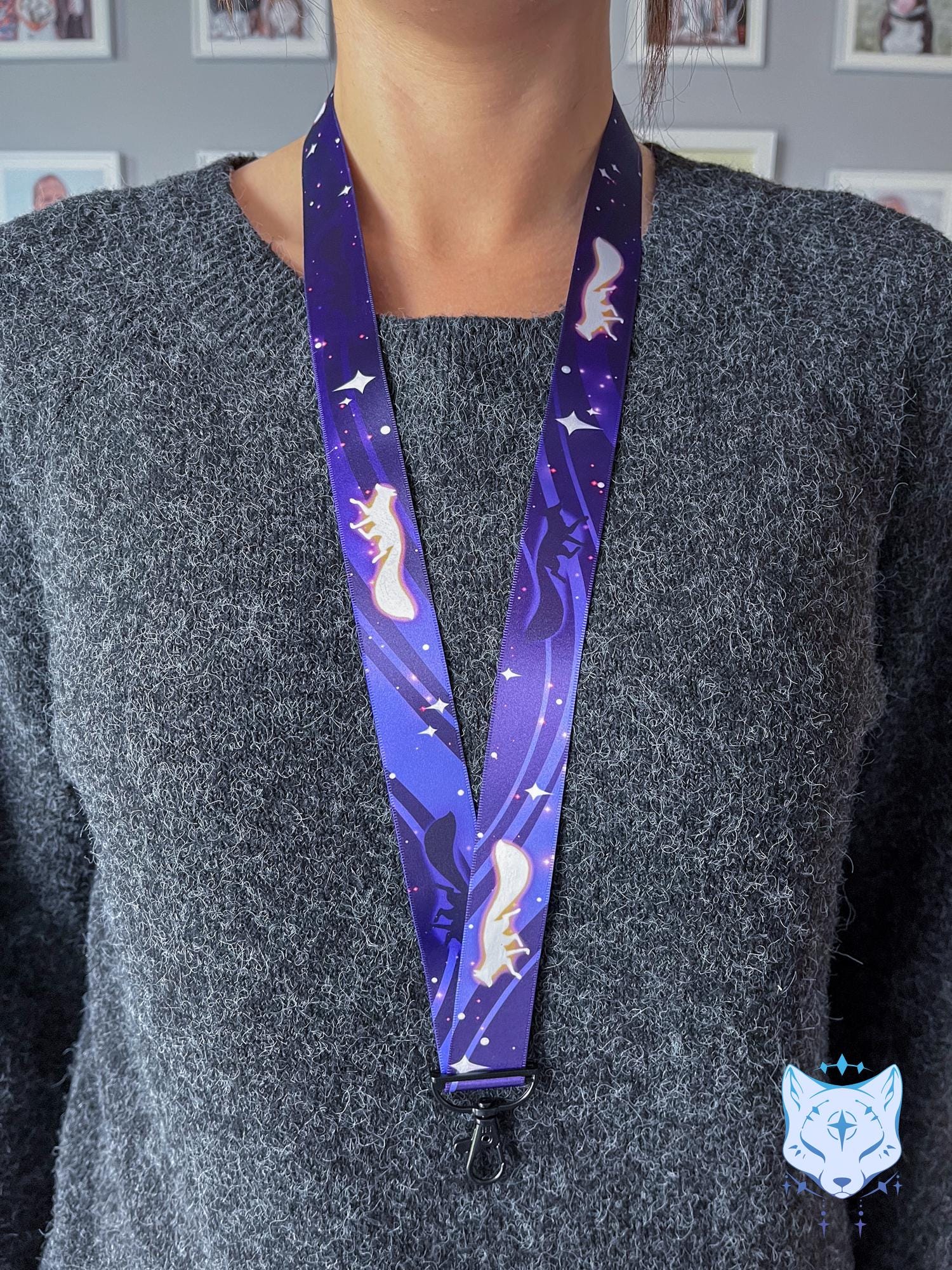 Star Foxes | Lanyard made from eco recycled plastic | 90cm x 2.5cm | breakaway clasp