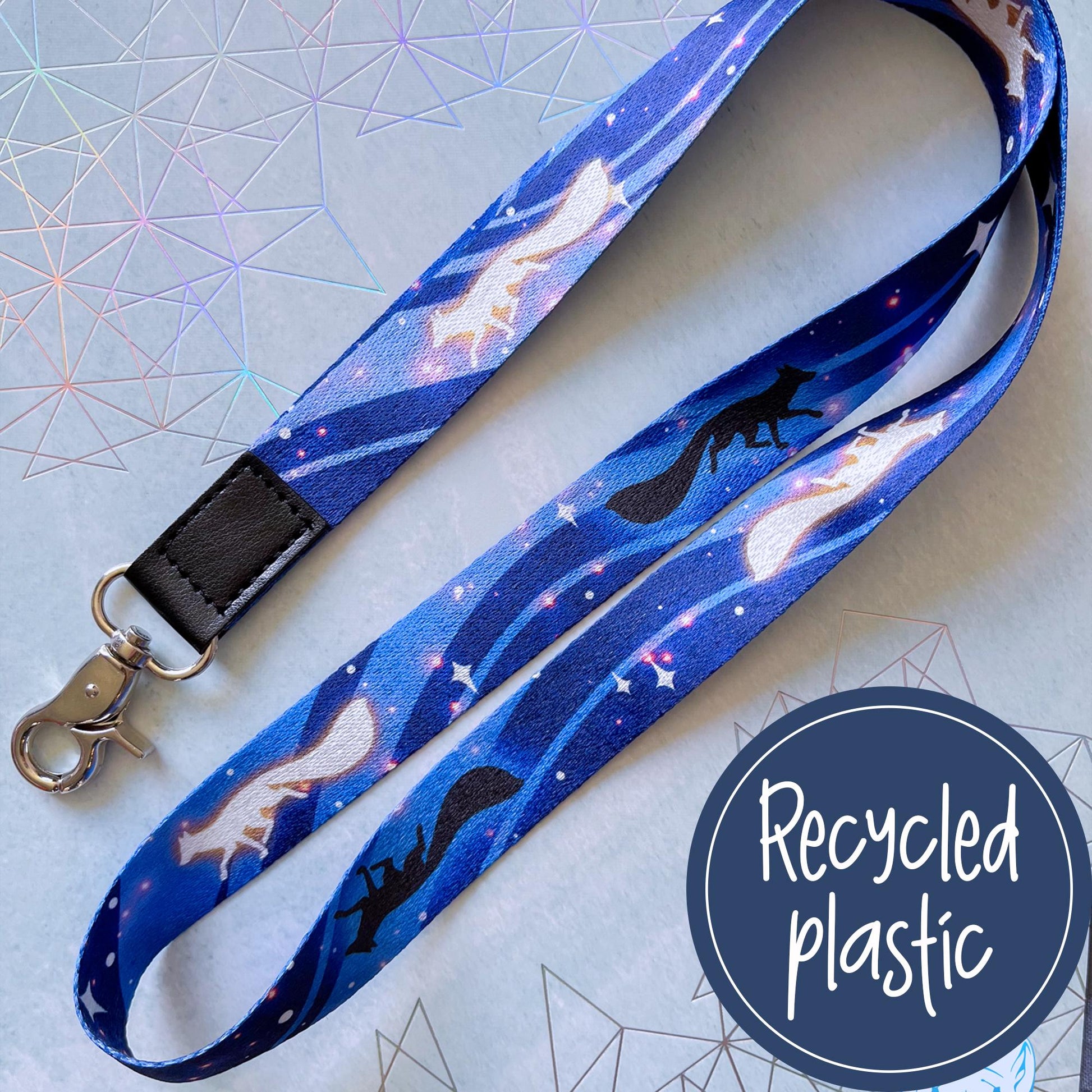 Celestial Fox | Lanyard made from eco recycled plastic | 90cm x 2cm