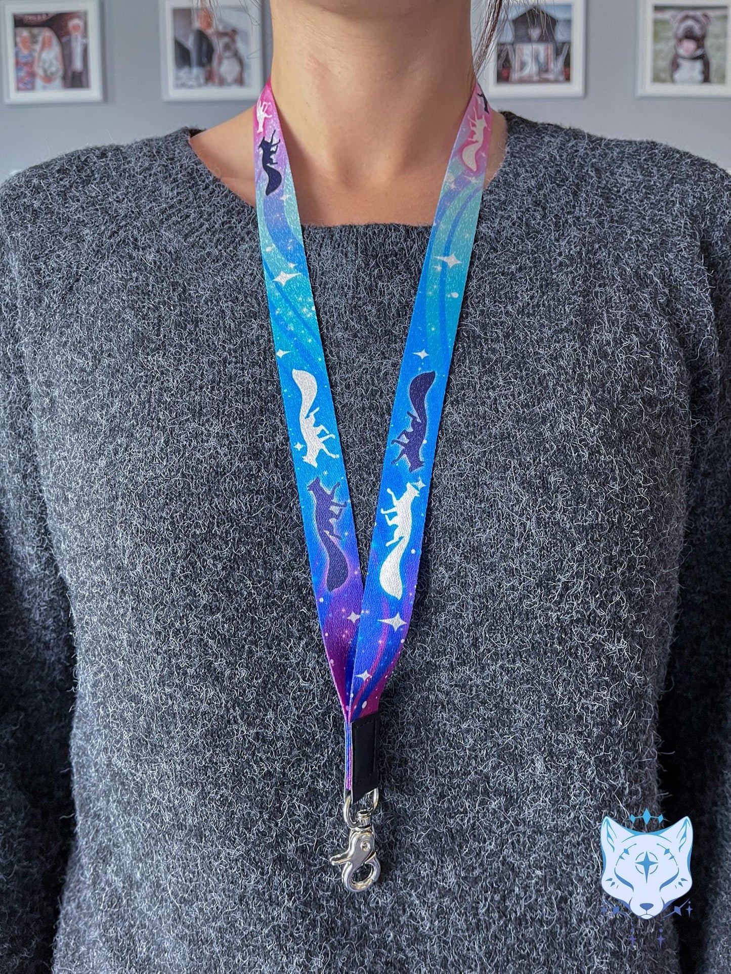 Recycled Plastic Starry Foxes Lanyard | rPET Lanyard | 90cm x 2cm