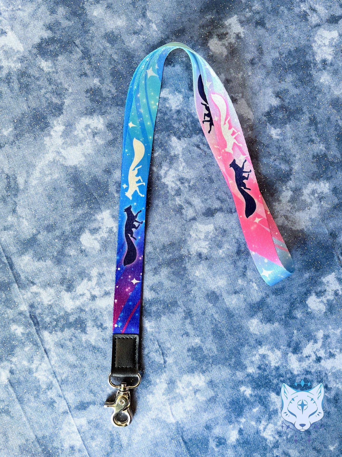 Recycled Plastic Starry Foxes Lanyard | rPET Lanyard | 90cm x 2cm