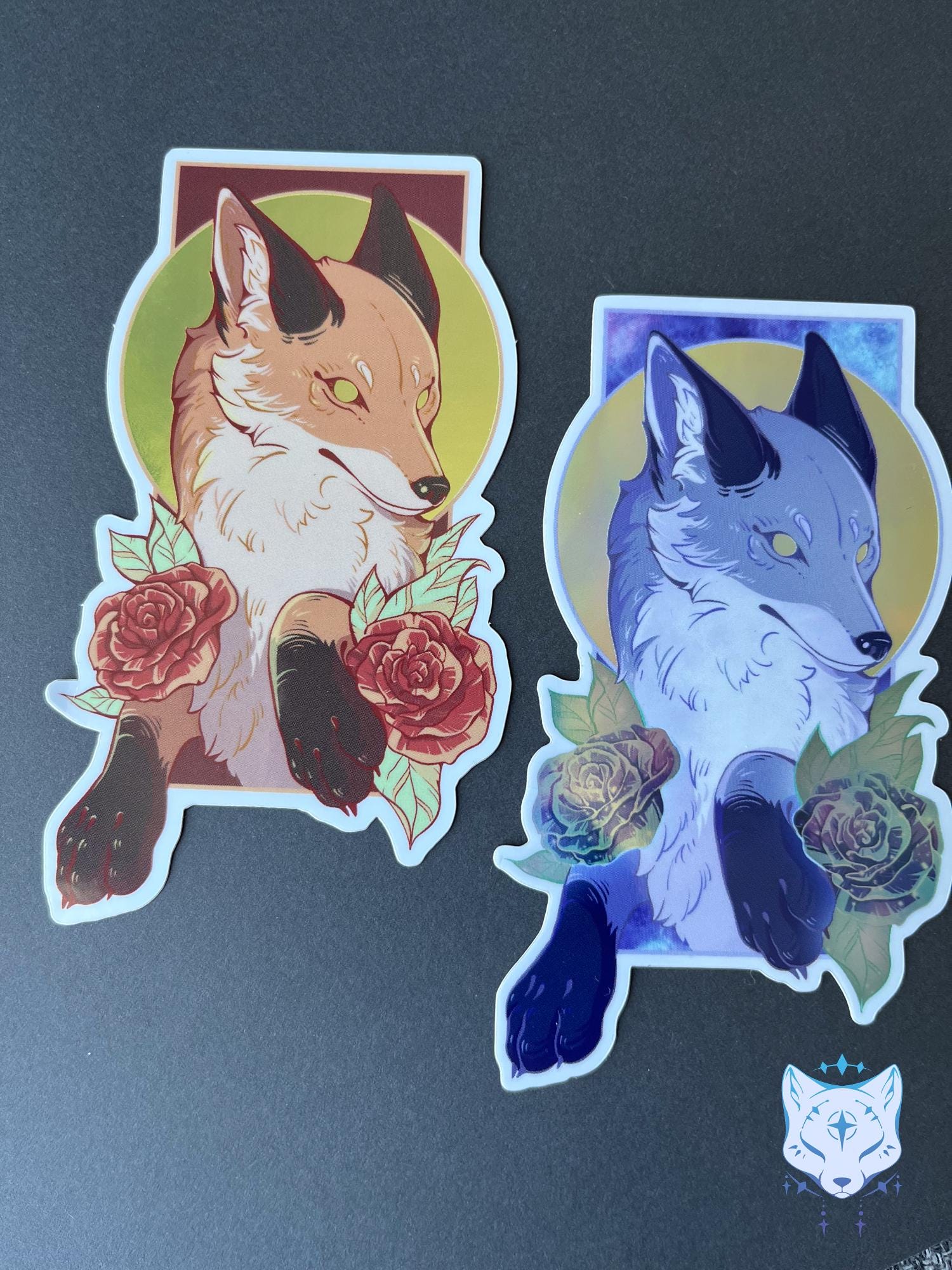 Fox Holographic Stickers | 10cm tall