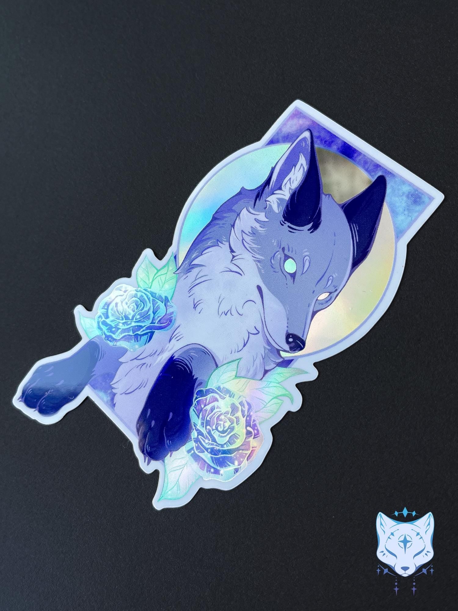 Fox Holographic Stickers | 10cm tall