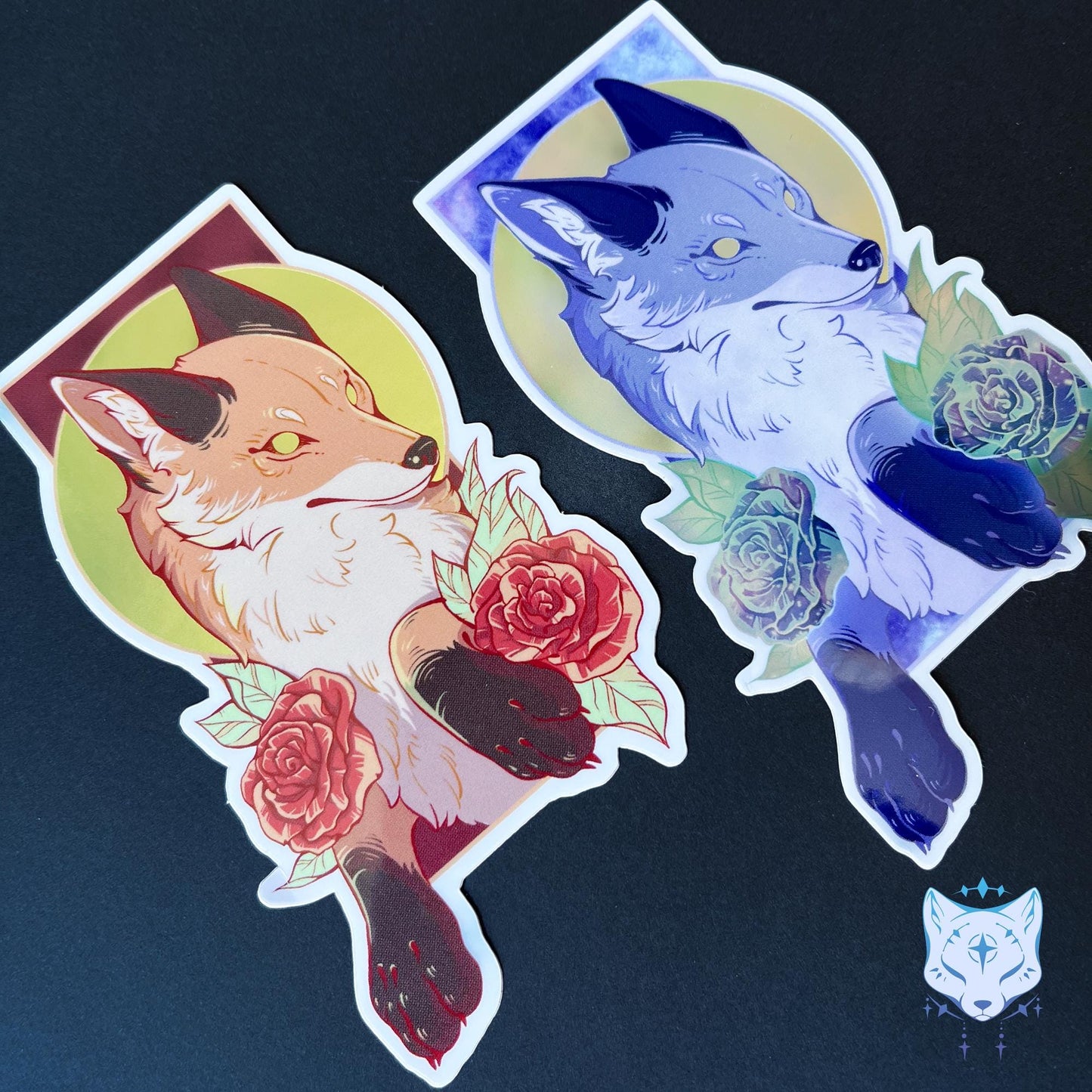 Fox Holographic Stickers | 10cm tall