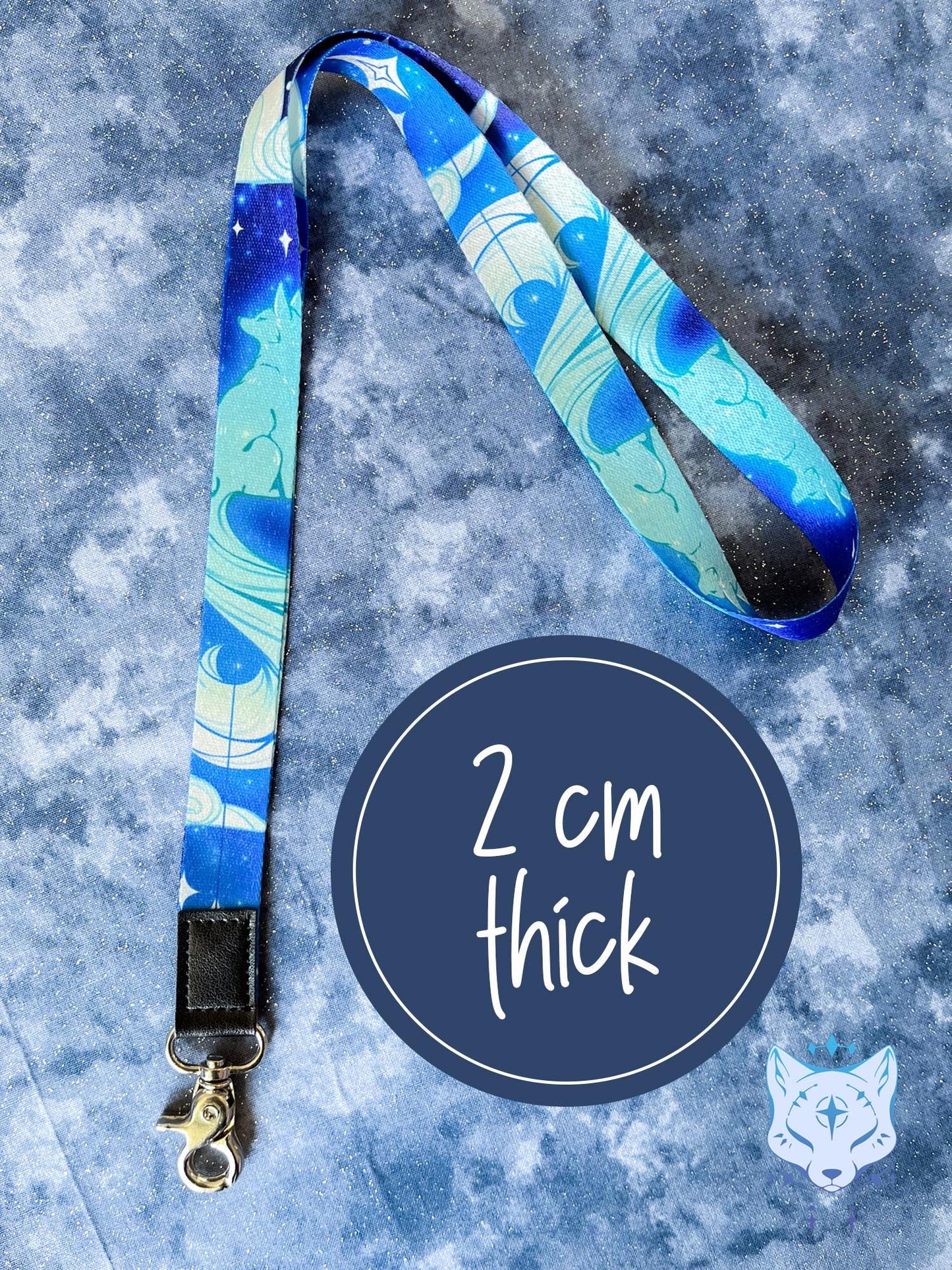 Celestial Fox | Lanyard made from eco recycled plastic | breakaway clasp |