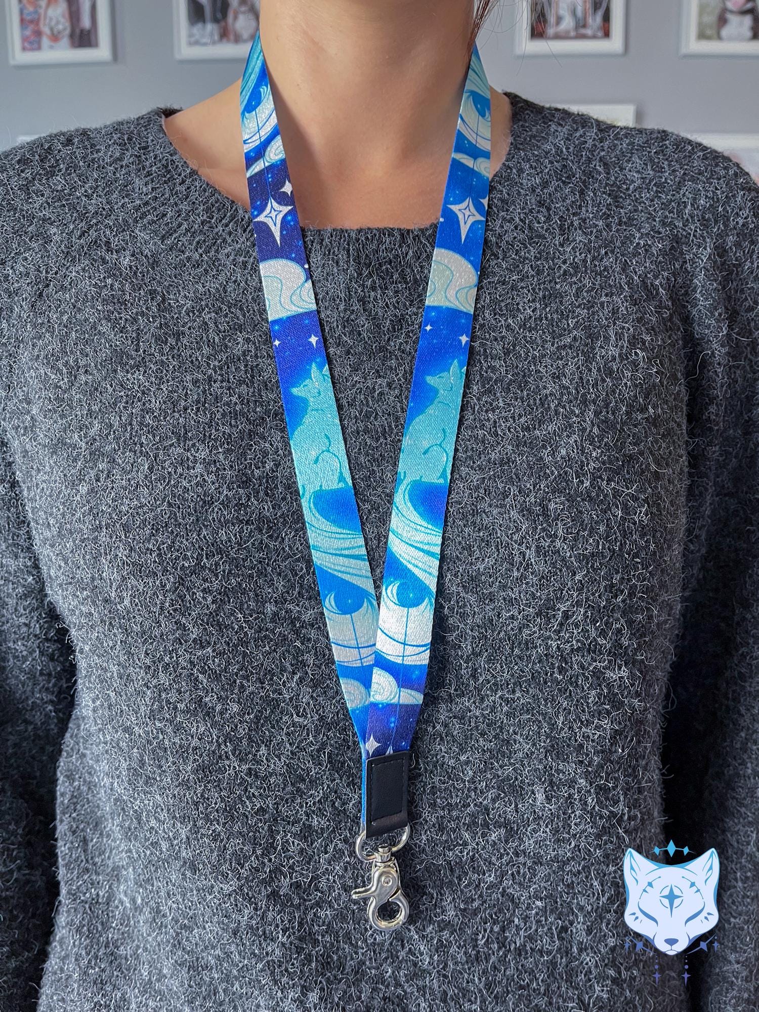 Celestial Fox | Lanyard made from eco recycled plastic | breakaway clasp |