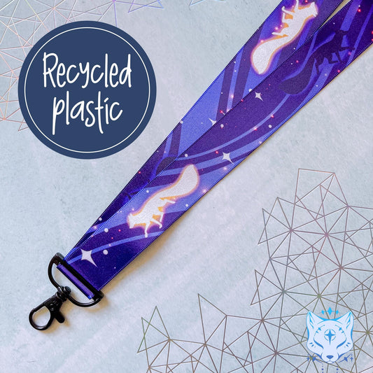 Star Foxes | Lanyard made from eco recycled plastic | 90cm x 2.5cm | breakaway clasp