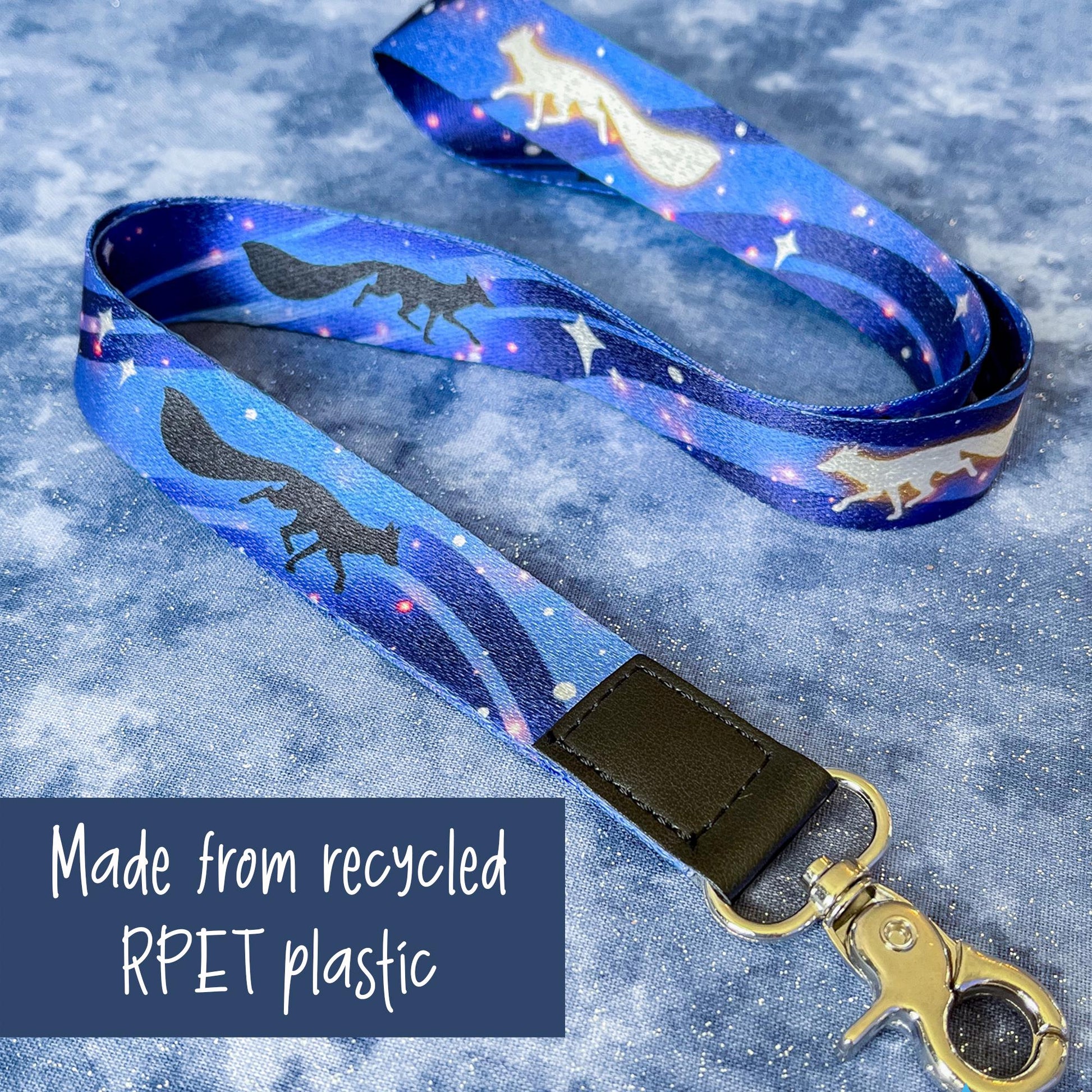 Celestial Fox | Lanyard made from eco recycled plastic | 90cm x 2cm