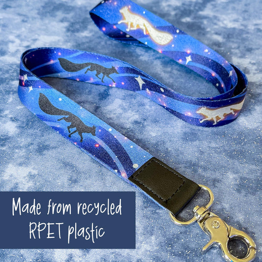 Celestial Fox | Lanyard made from eco recycled plastic | 90cm x 2cm