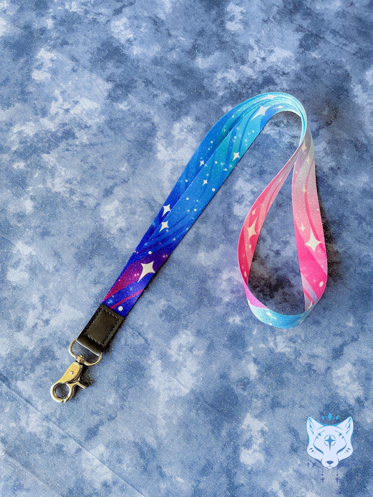 Stars or Starry Foxes | Lanyard made from eco recycled plastic | 90cm x 2cm | 2 designs