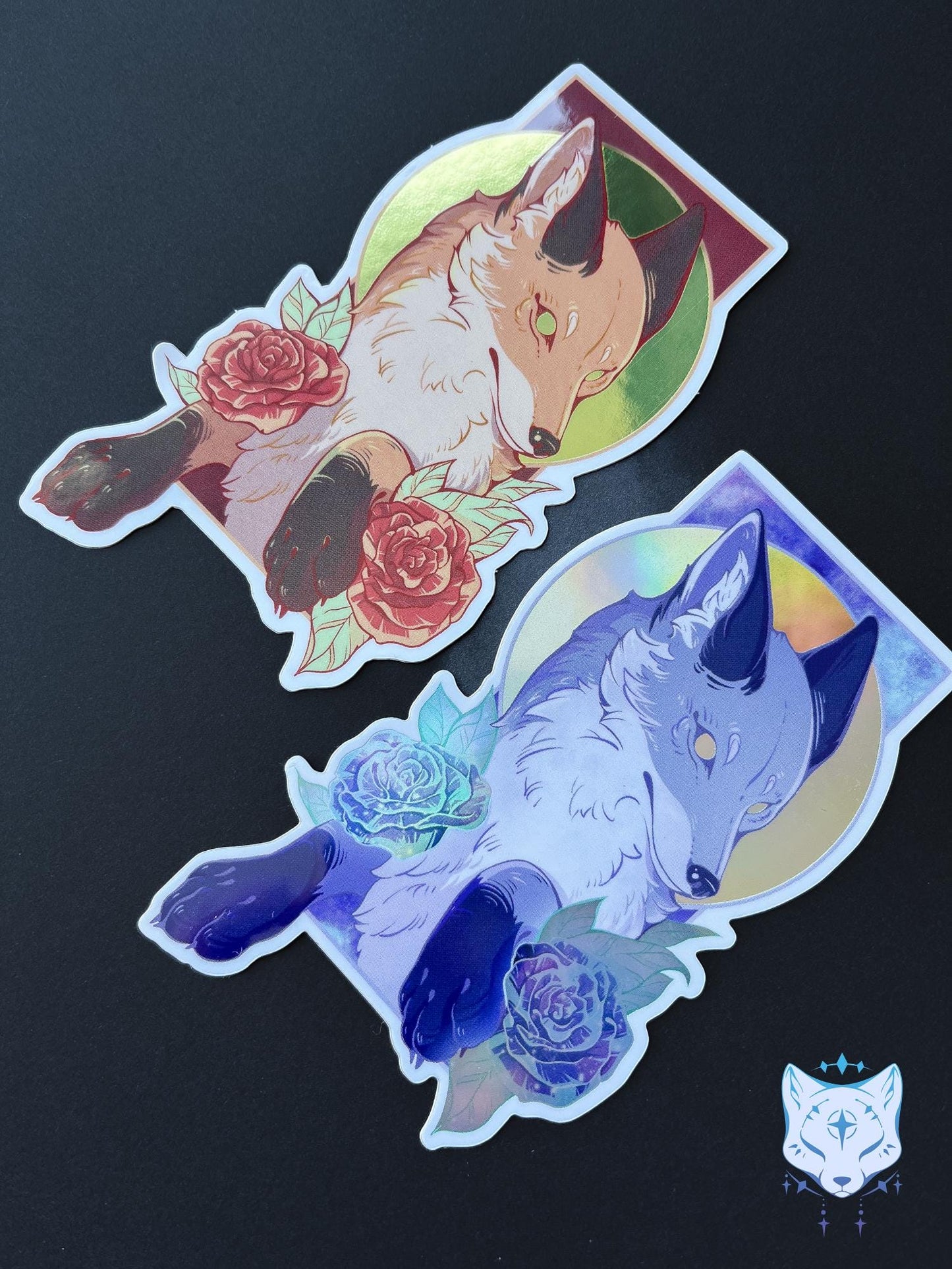 Fox Holographic Stickers | 10cm tall