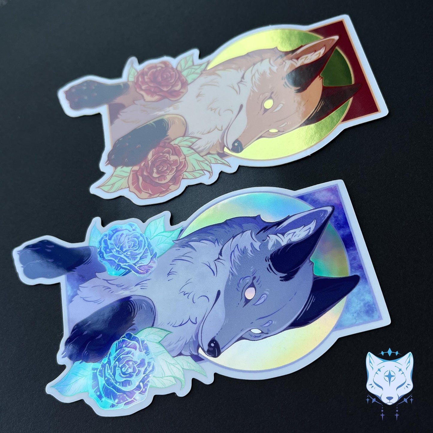 Fox Holographic Stickers | 10cm tall