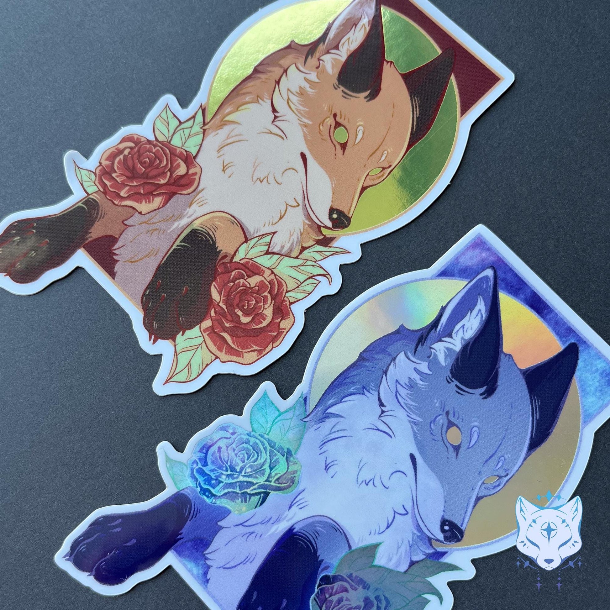 Fox Holographic Stickers | 10cm tall