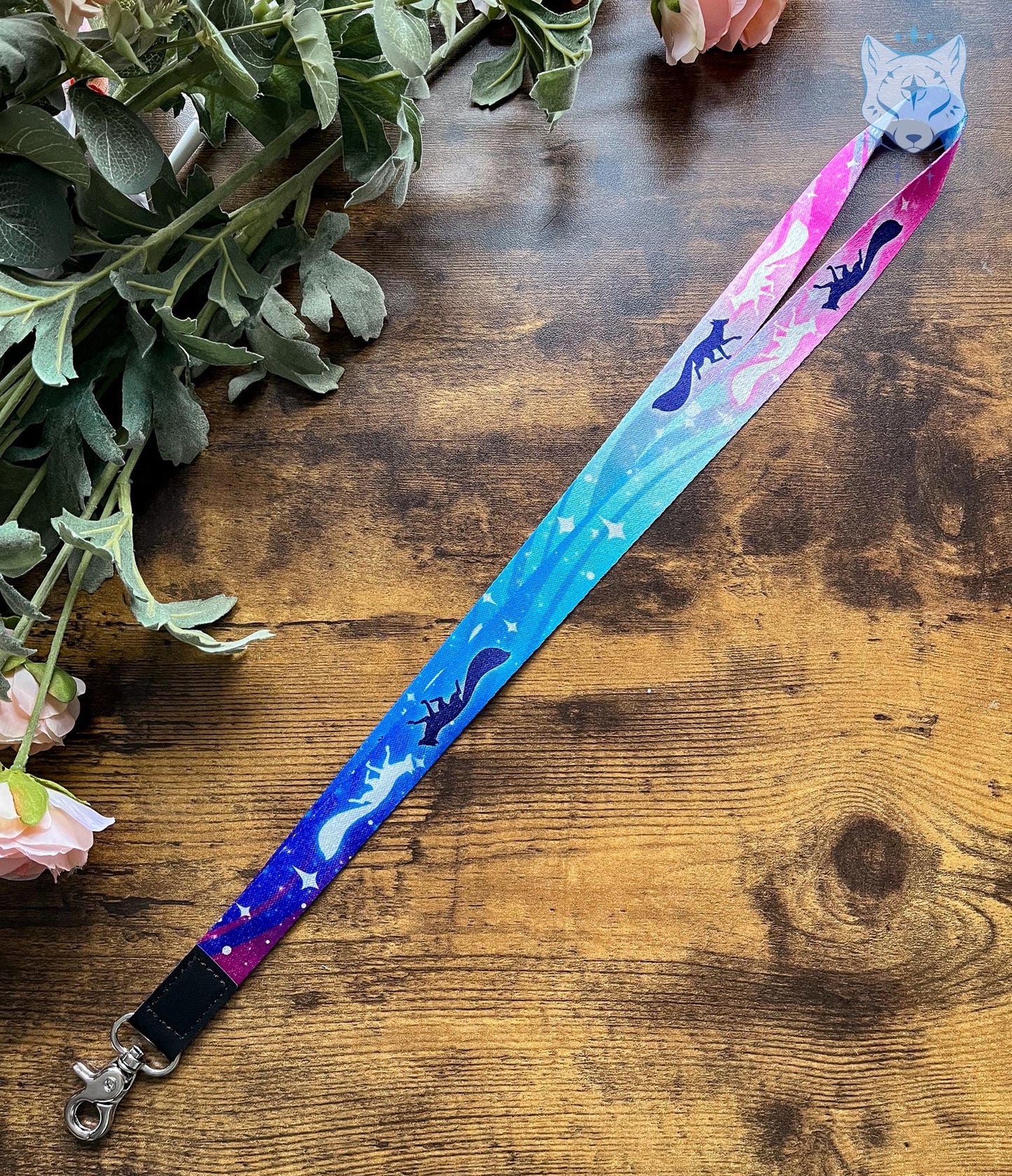 Recycled Plastic Starry Foxes Lanyard | rPET Lanyard | 90cm x 2cm