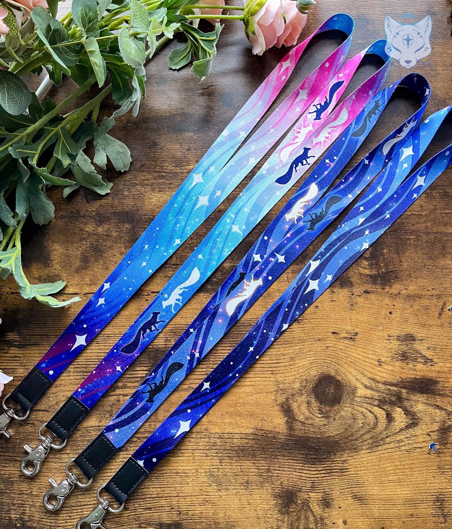 Recycled Plastic Starry Foxes Lanyard | rPET Lanyard | 90cm x 2cm