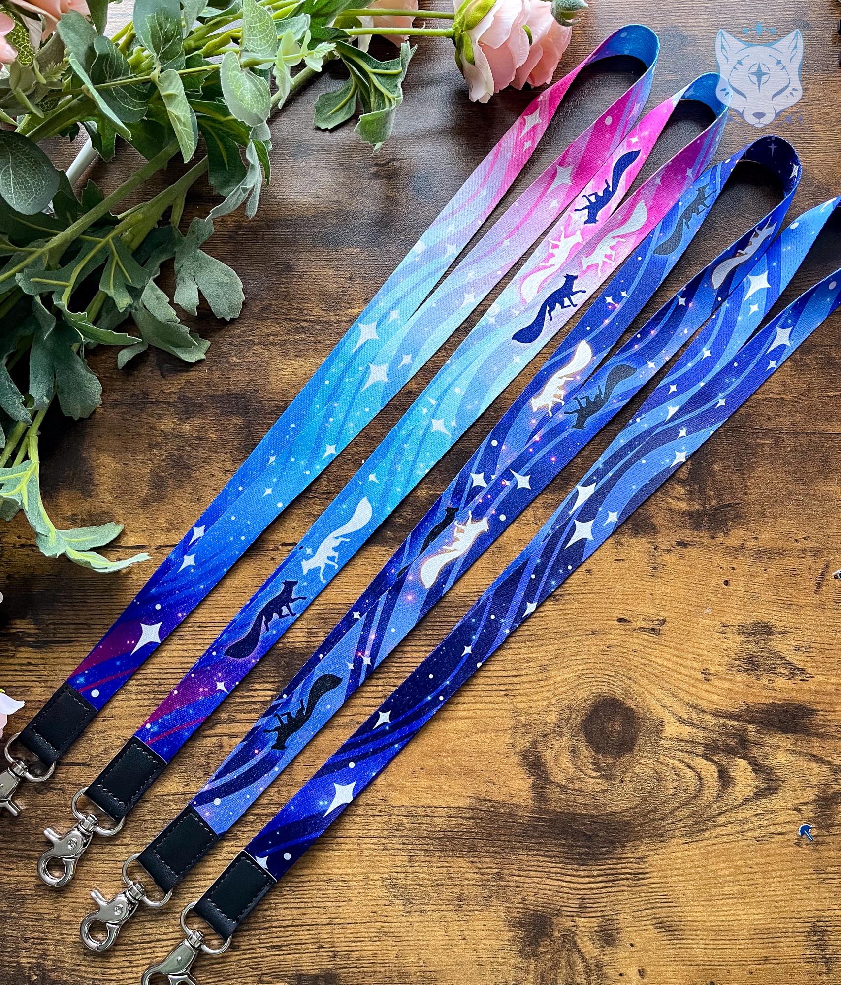 Dark Celestial Fox Recycled Plastic Lanyard