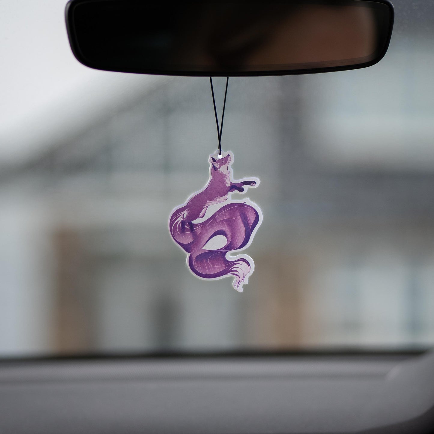 Purple Aurora Fox Air Freshener - Double Sided - Sandalwood Rose Scent