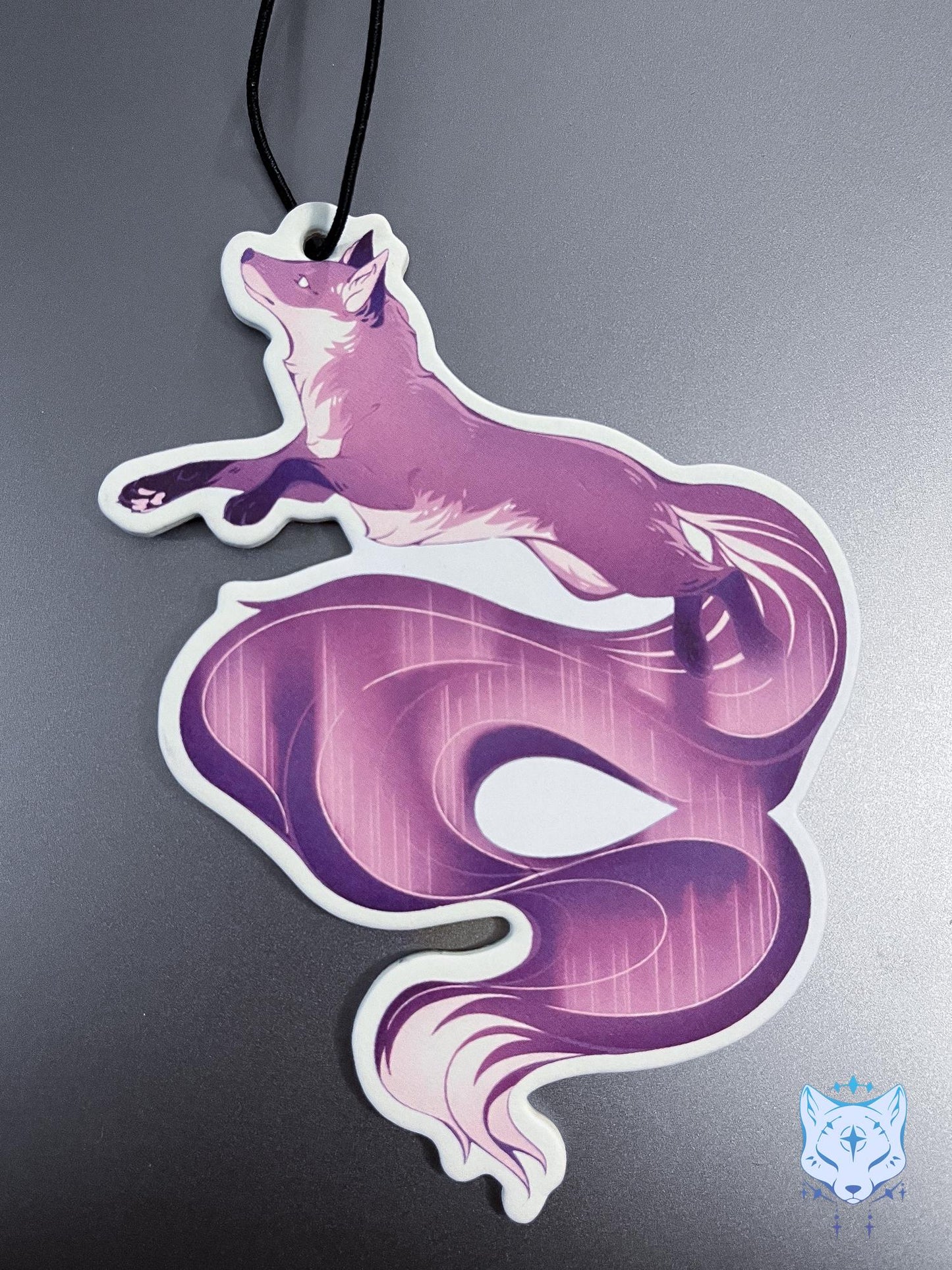 Purple Aurora Fox Air Freshener - Double Sided - Sandalwood Rose Scent