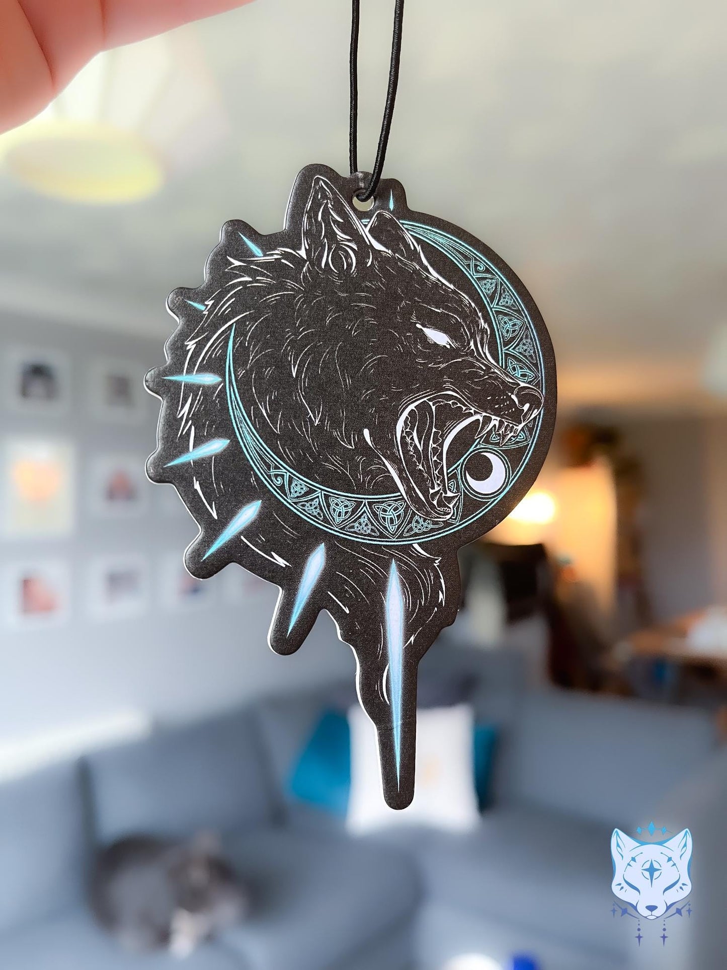 Hati Wolf Air Freshener - Double Sided - Black Sesame Scent