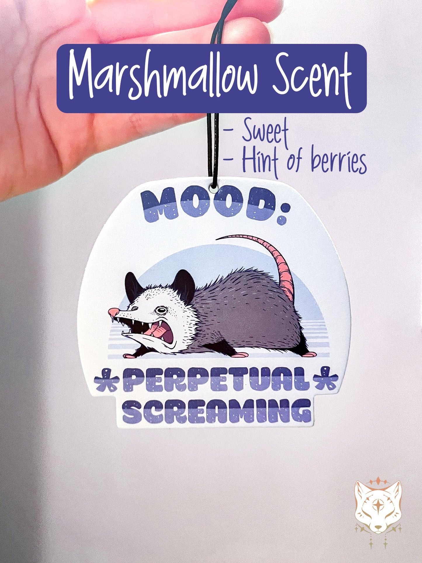 Perpetual Screaming Possum Air Freshener - Double Sided - Marshmallow Scent