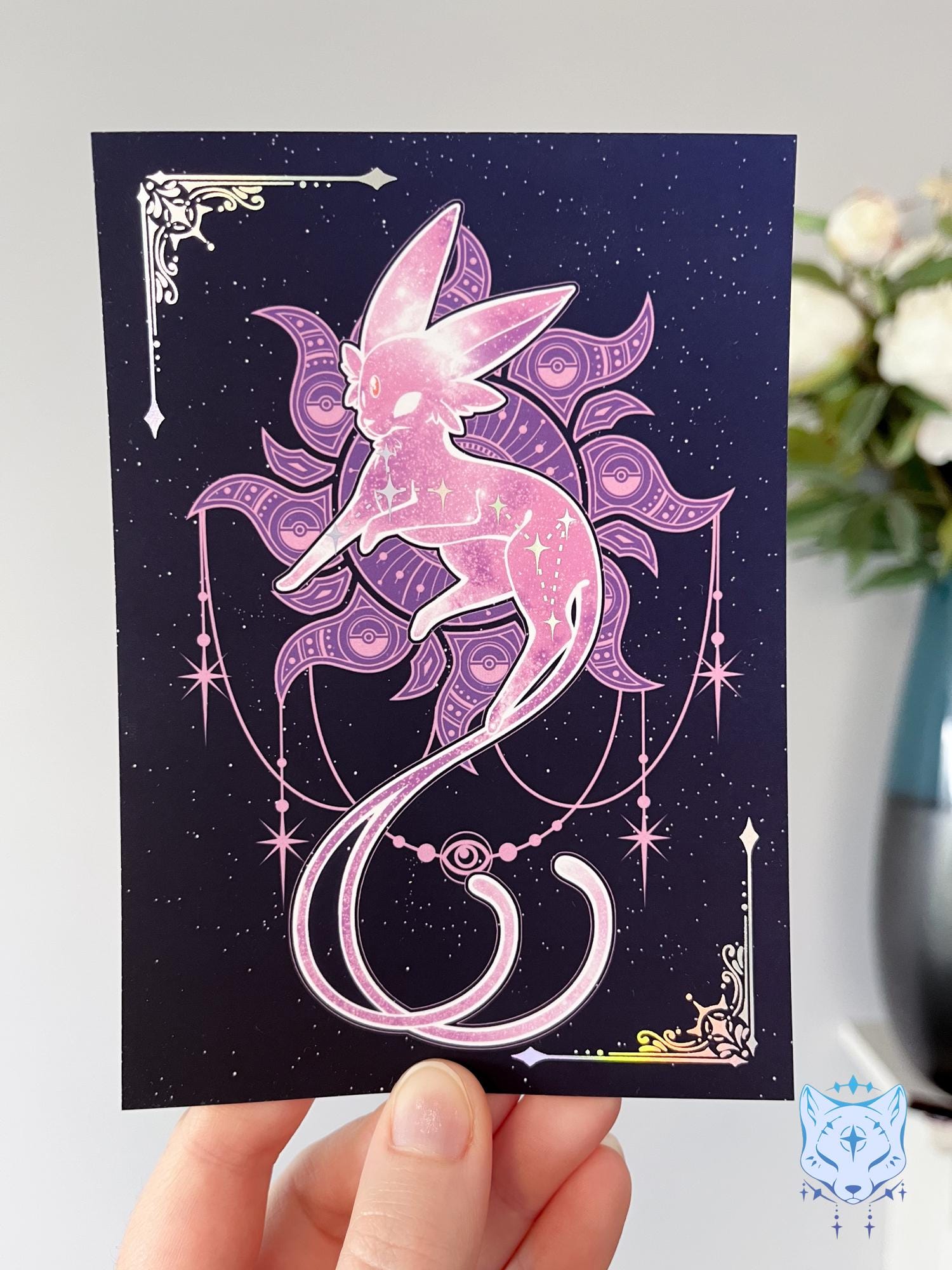 Celestial Eeveelutions - Deluxe Holographic Foiled Postcards