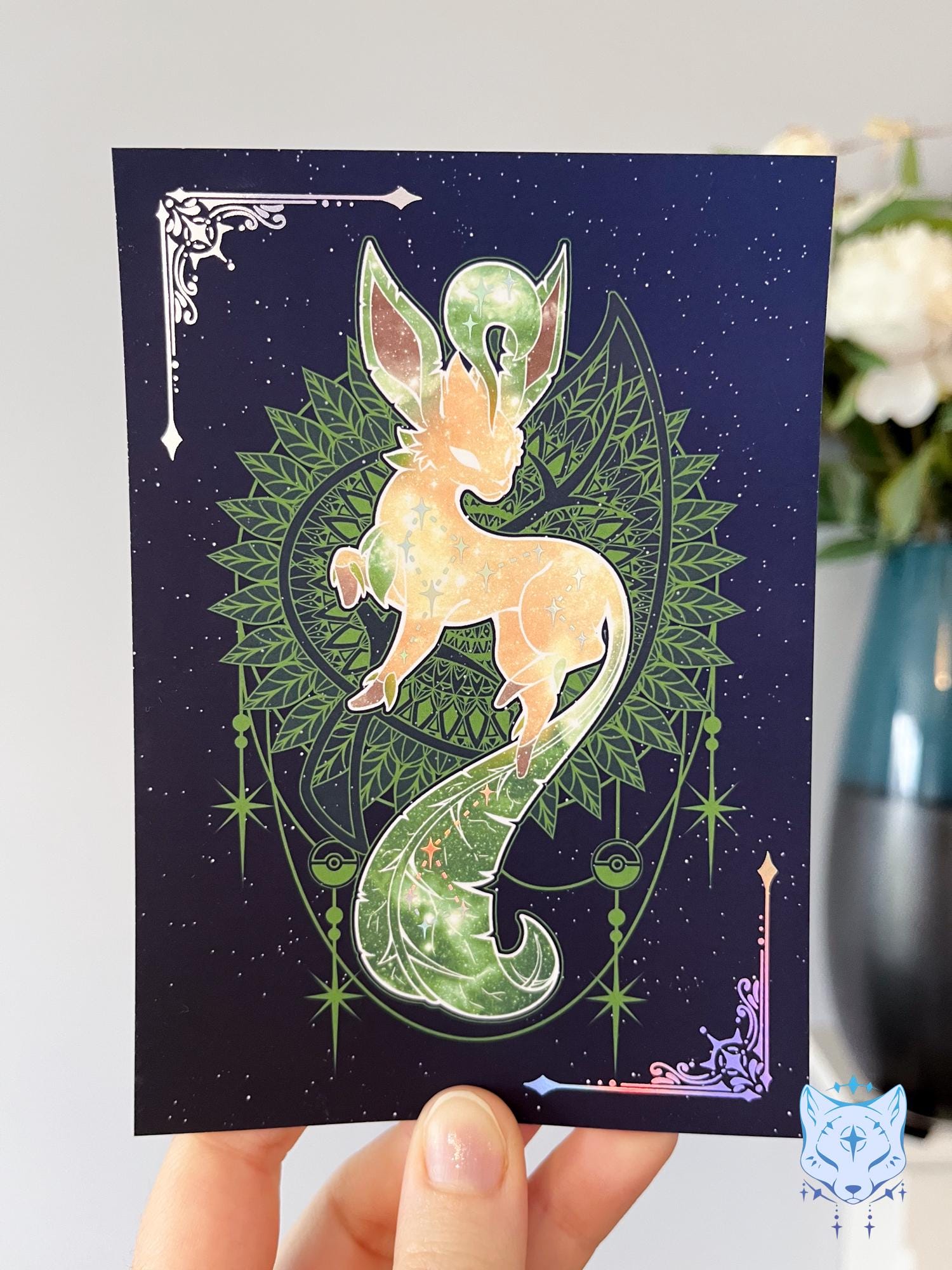 Celestial Eeveelutions - Deluxe Holographic Foiled Postcards