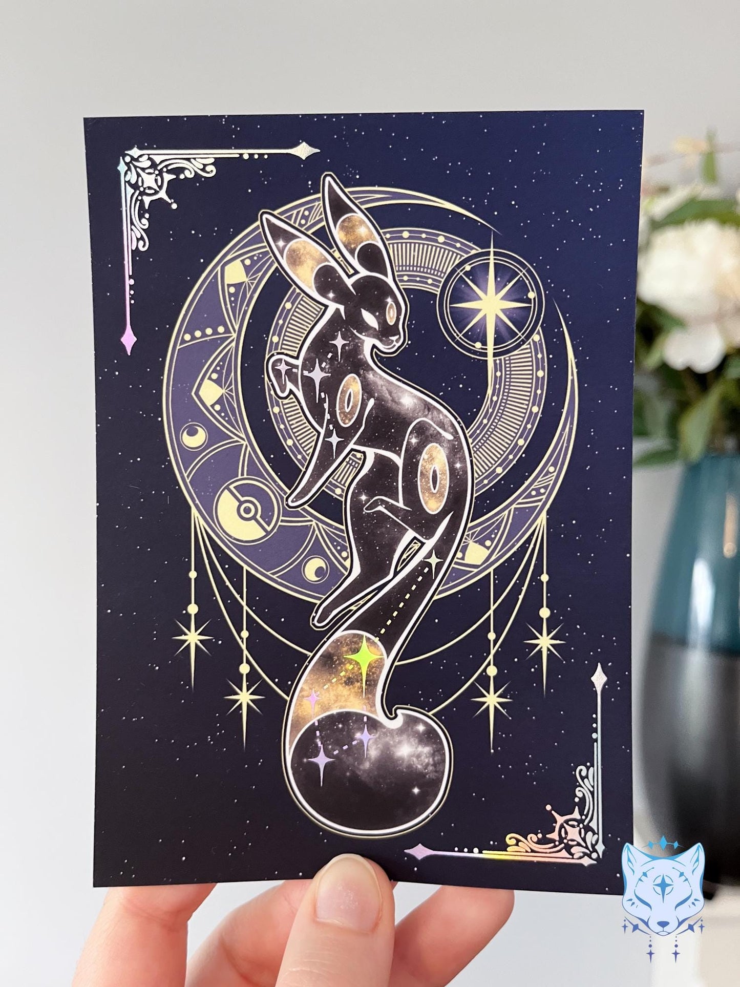 Celestial Eeveelutions - Deluxe Holographic Foiled Postcards